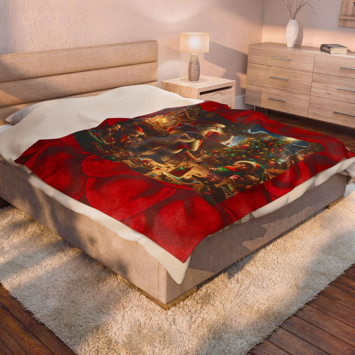 Santa Claus Workshop Plush Blanket