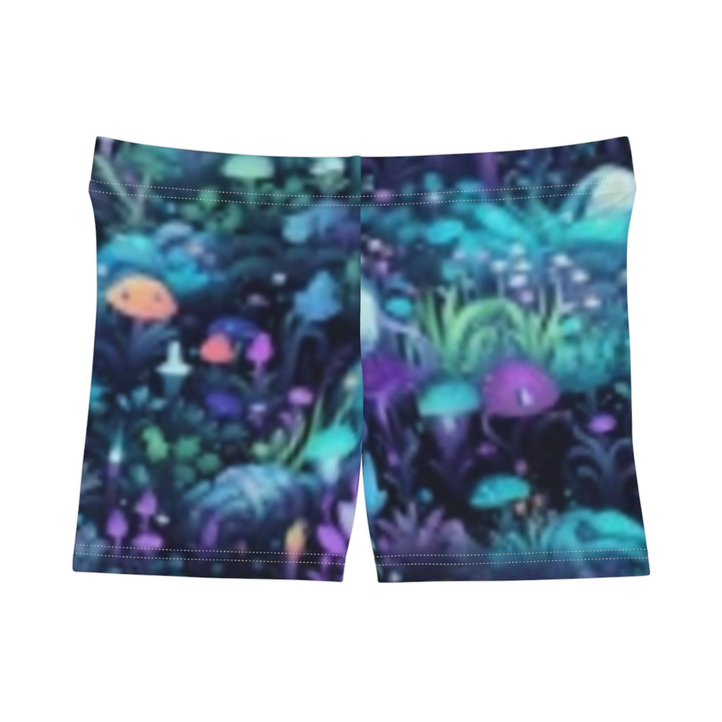 Neon Forest Women's Shorts – Mystic Mushroom & Foliage All-Over Print