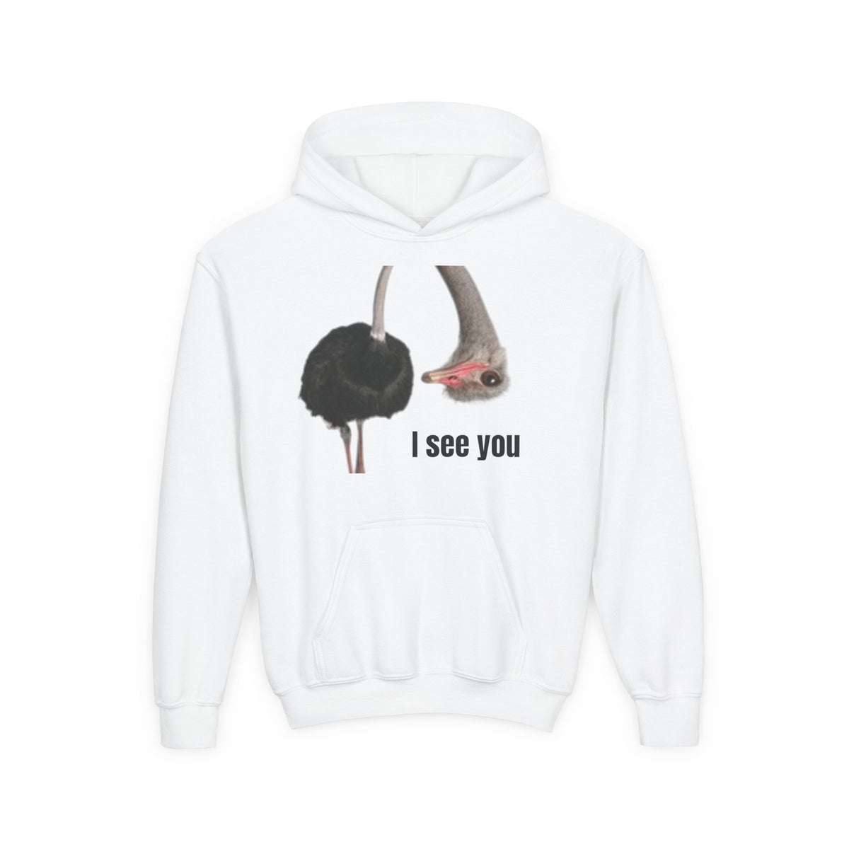 Youth Hoodie – Cute Ostrich I See You Pullover