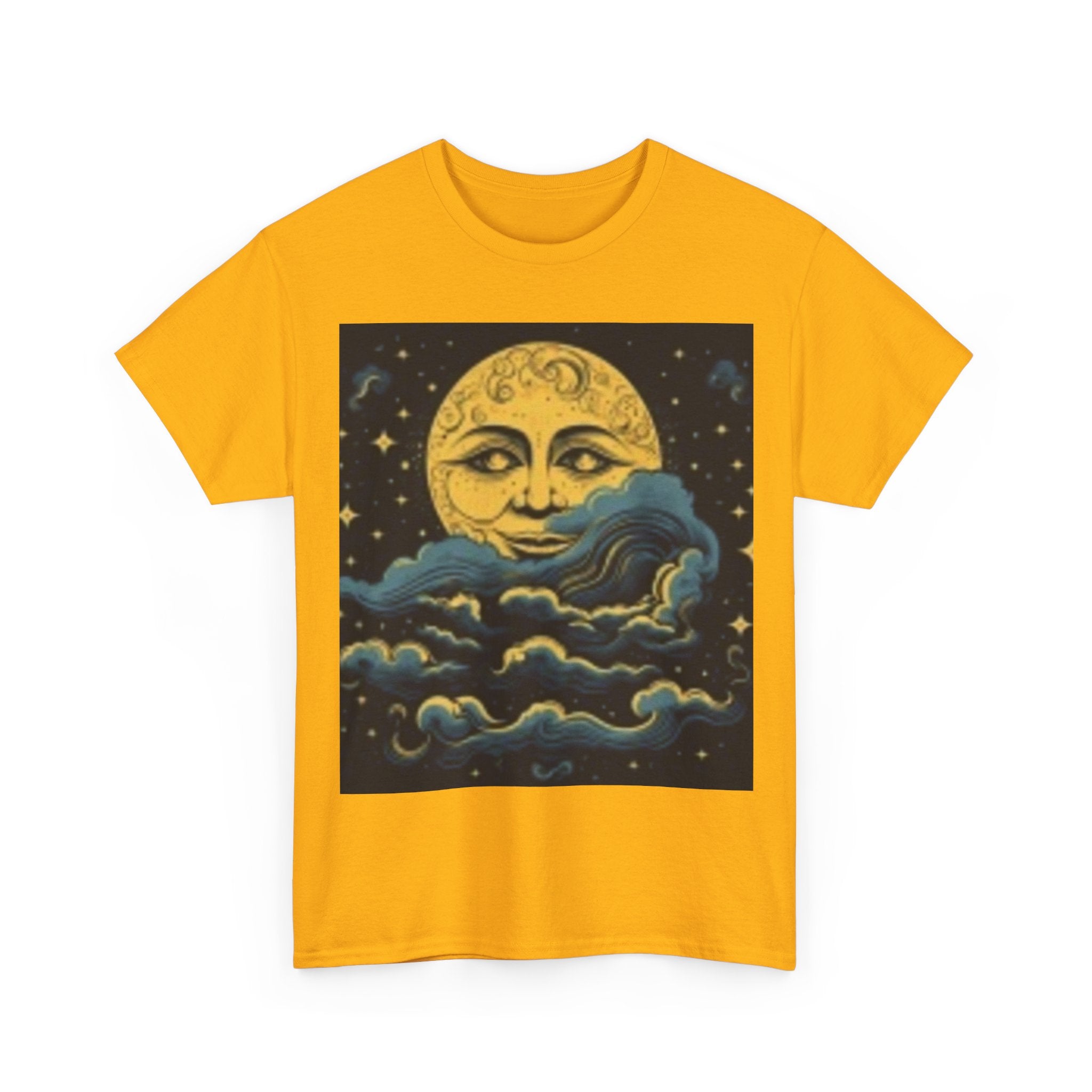 Vintage Moon & Clouds Graphic Tee — Retro Celestial T-Shirt