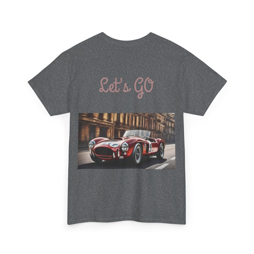 Pin-Up Girl with Terrier & Fast Car Graphic T-shirt — Retro 1950's Vintage Style T-Shirt