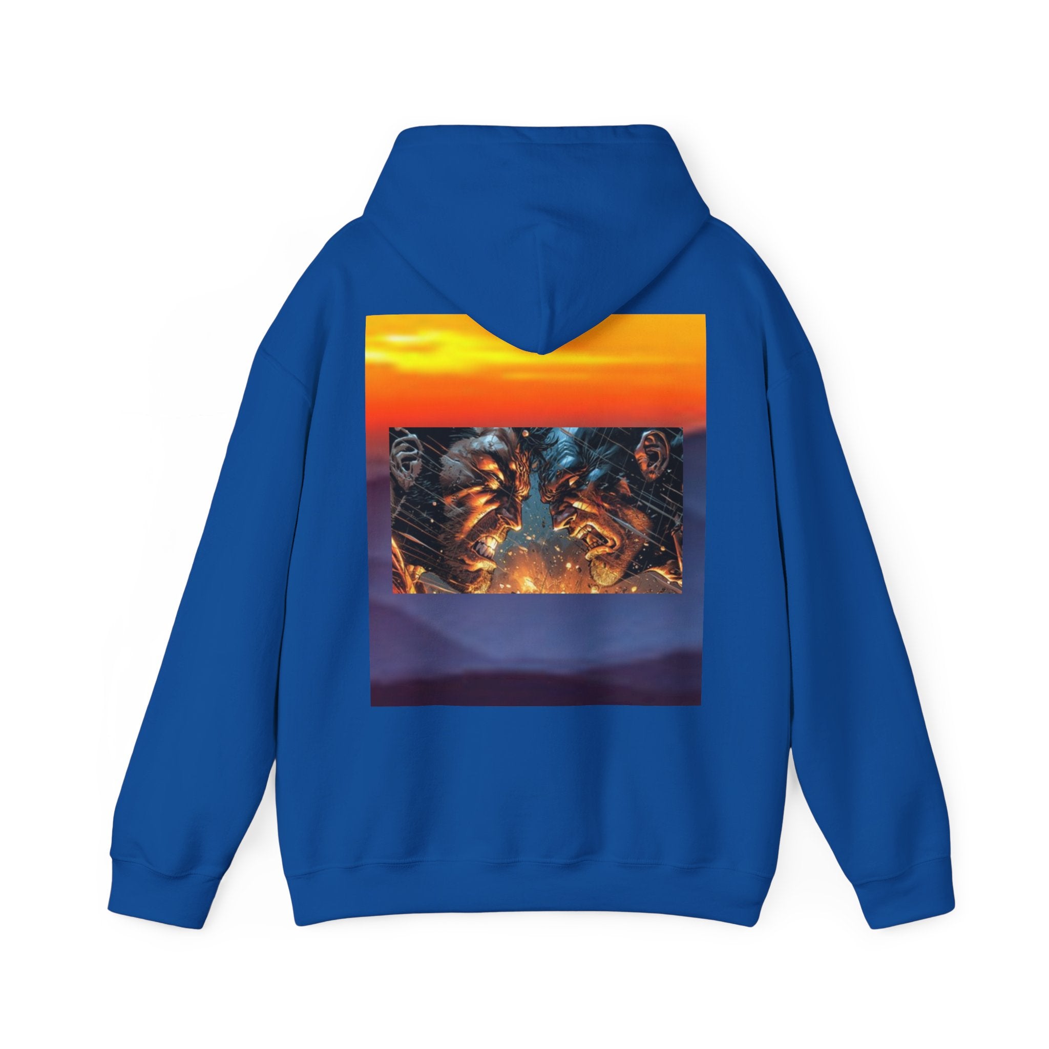 Marijuana Leaf Hoodie with Two Men Angry — Casual Streetwear Pullover