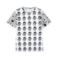 Black & White Skull Pattern Sports Jersey — Gothic All-Over Print Tee