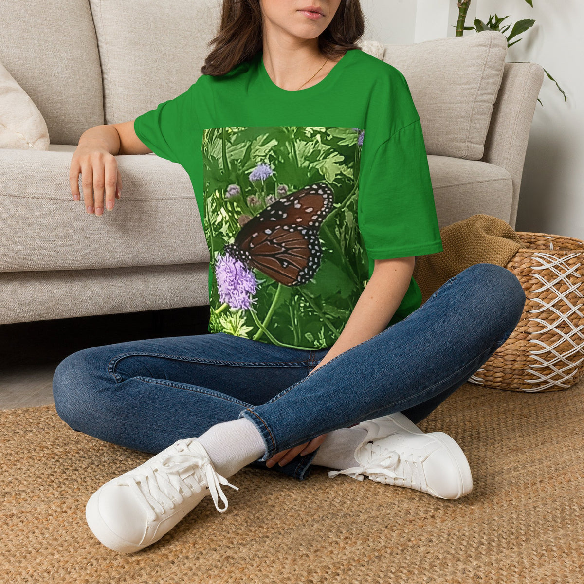 Butterfly Garden T-Shirt — Monarch on Wildflowers Graphic Tee