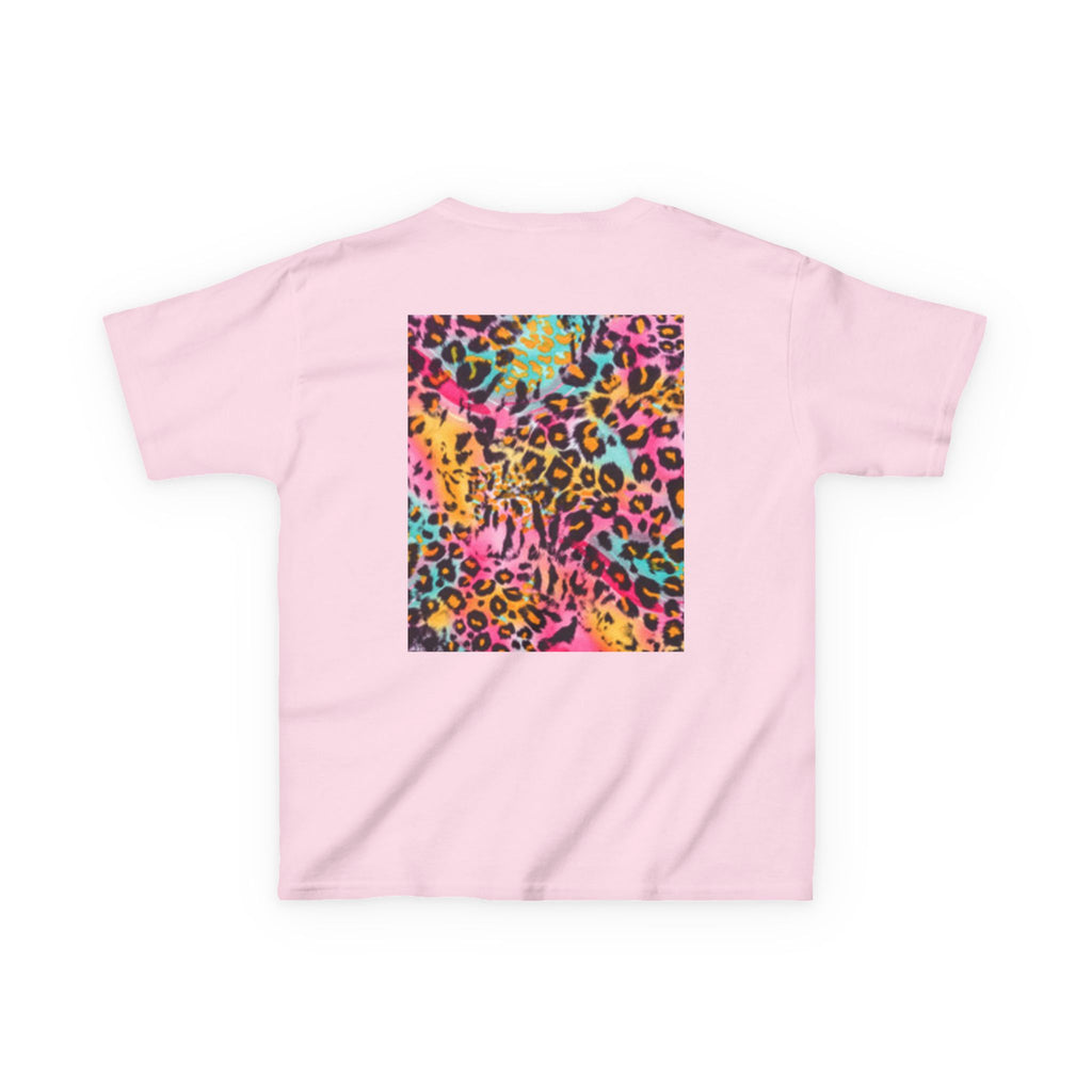 Kids Leopard Cub T-shirt — Colorful Leopard Print Back
