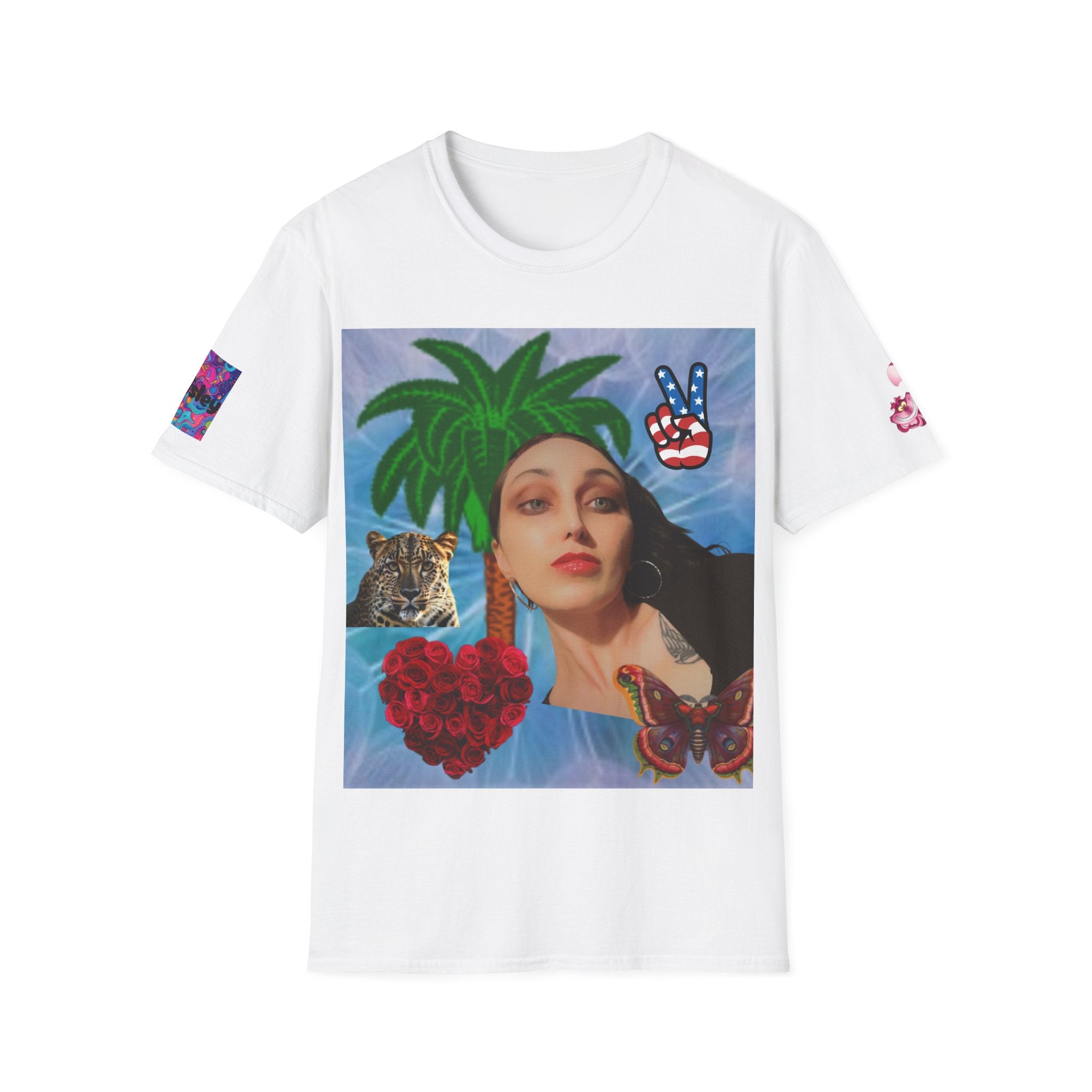 Paisley Tee — Vintage Glam Face Print T‑Shirt