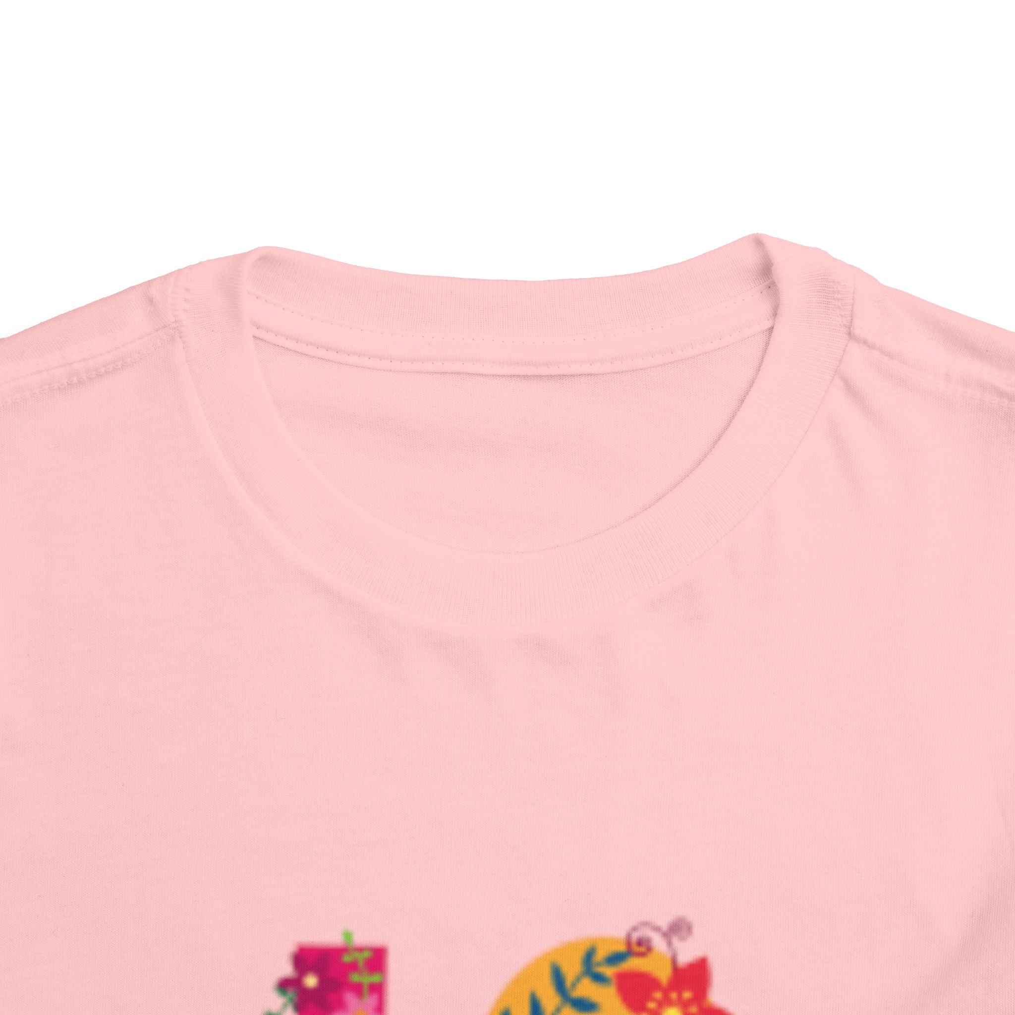 LOVE Floral Toddler T-shirt — Colorful Heart Handprint Kids Shirt