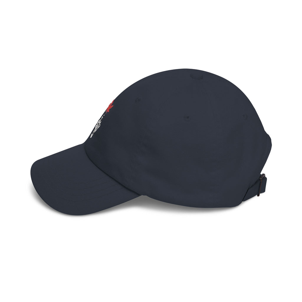 Cap — Skeleton Hand Flipping Off with Red Cannabis Leaf Embroidery