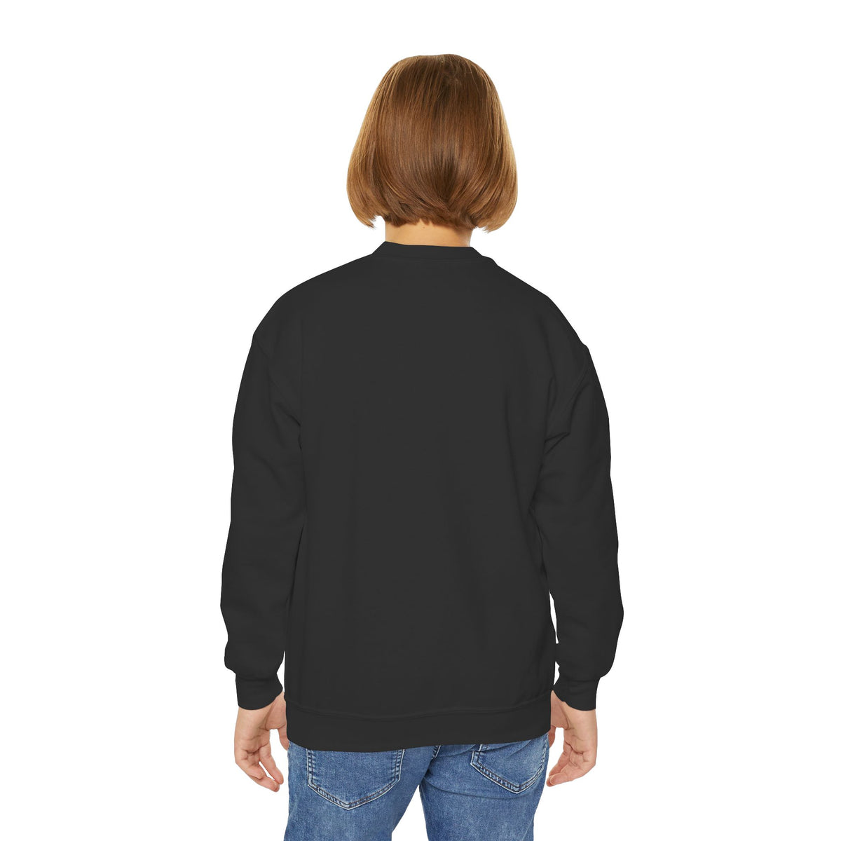 Youth Crewneck Sweatshirt — Colorful Cartoon Kittens Group Graphic