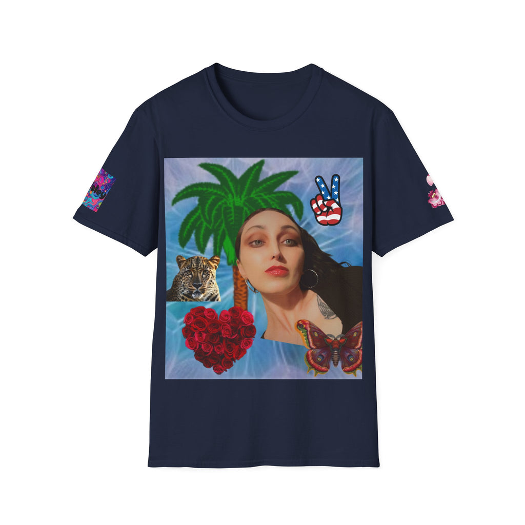 Paisley Tee — Vintage Glam Face Print T‑Shirt