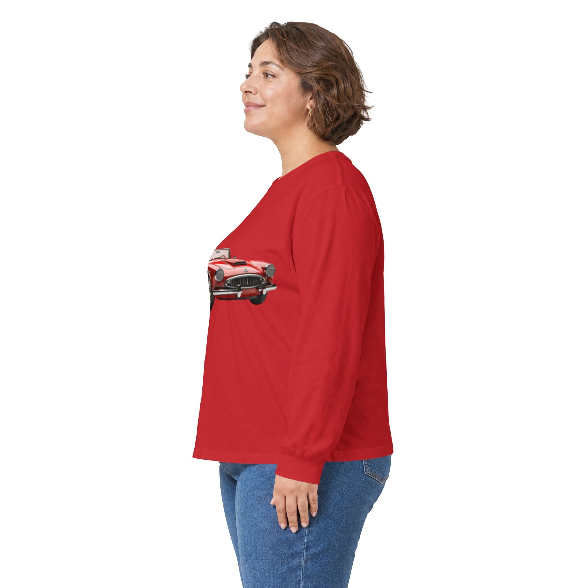 Classic Red Convertible Long Sleeve T-shirt — Vintage Sports Car Graphic