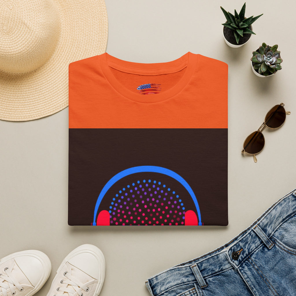 Unisex Softstyle T-Shirt Man wearing earphones skeleton shooting the bird