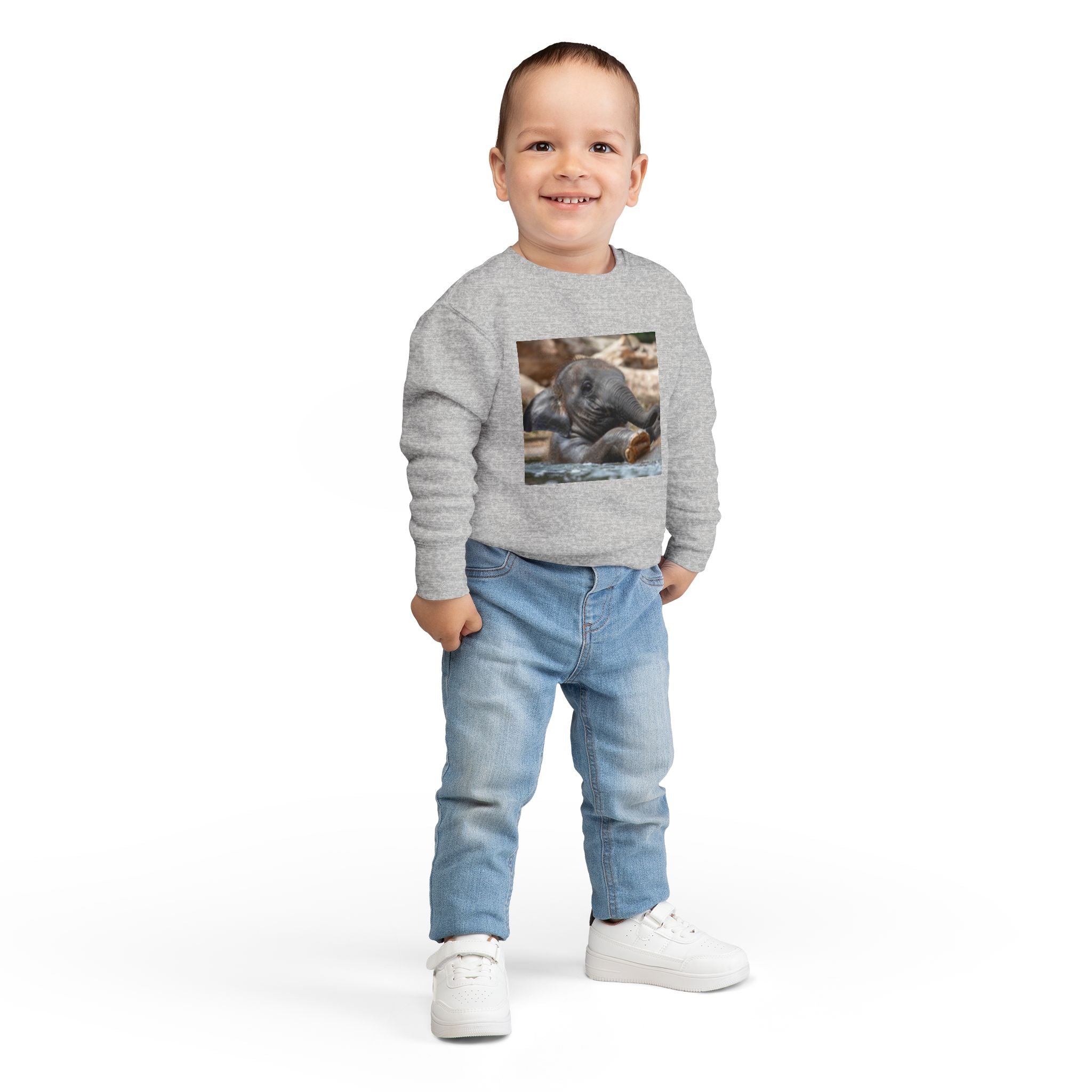 Toddler Sweatshirt - Cute Baby Elephant Nap Photo Sweatshirt for Kids