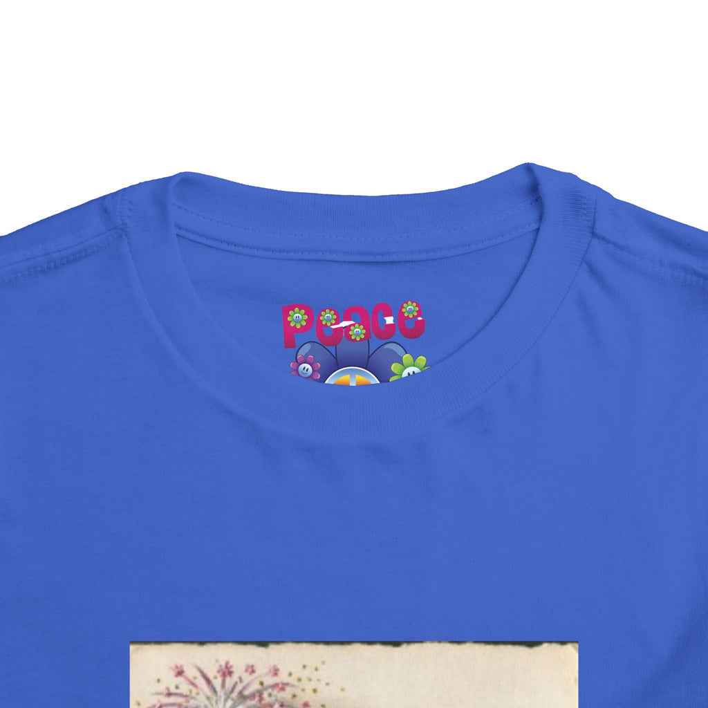 Toddler Short Sleeve T-shirt USA Flag & Cartoon Dogs