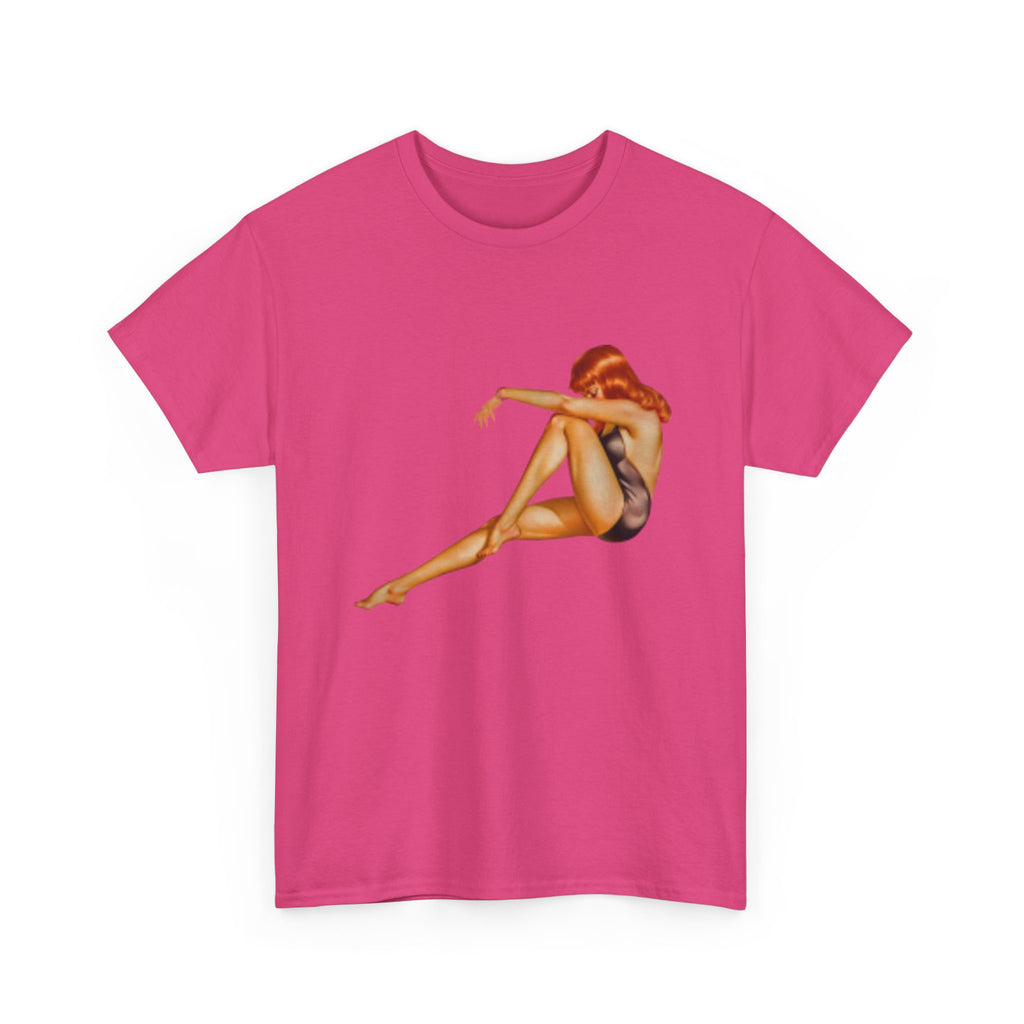 Vintage Pinup Tee — Retro Sitting Woman Graphic T‑Shirt