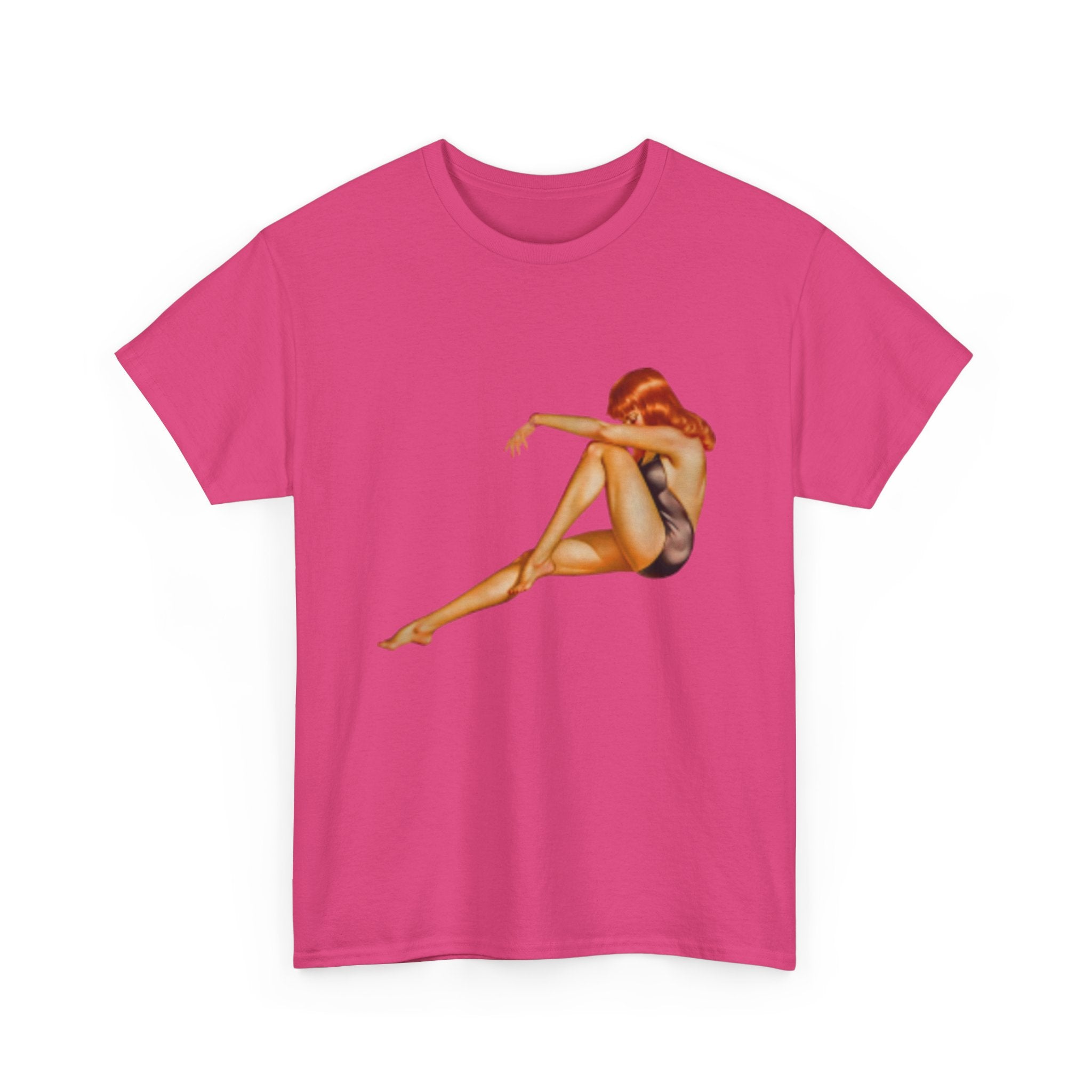 Vintage Pinup Tee — Retro Sitting Woman Graphic T‑Shirt
