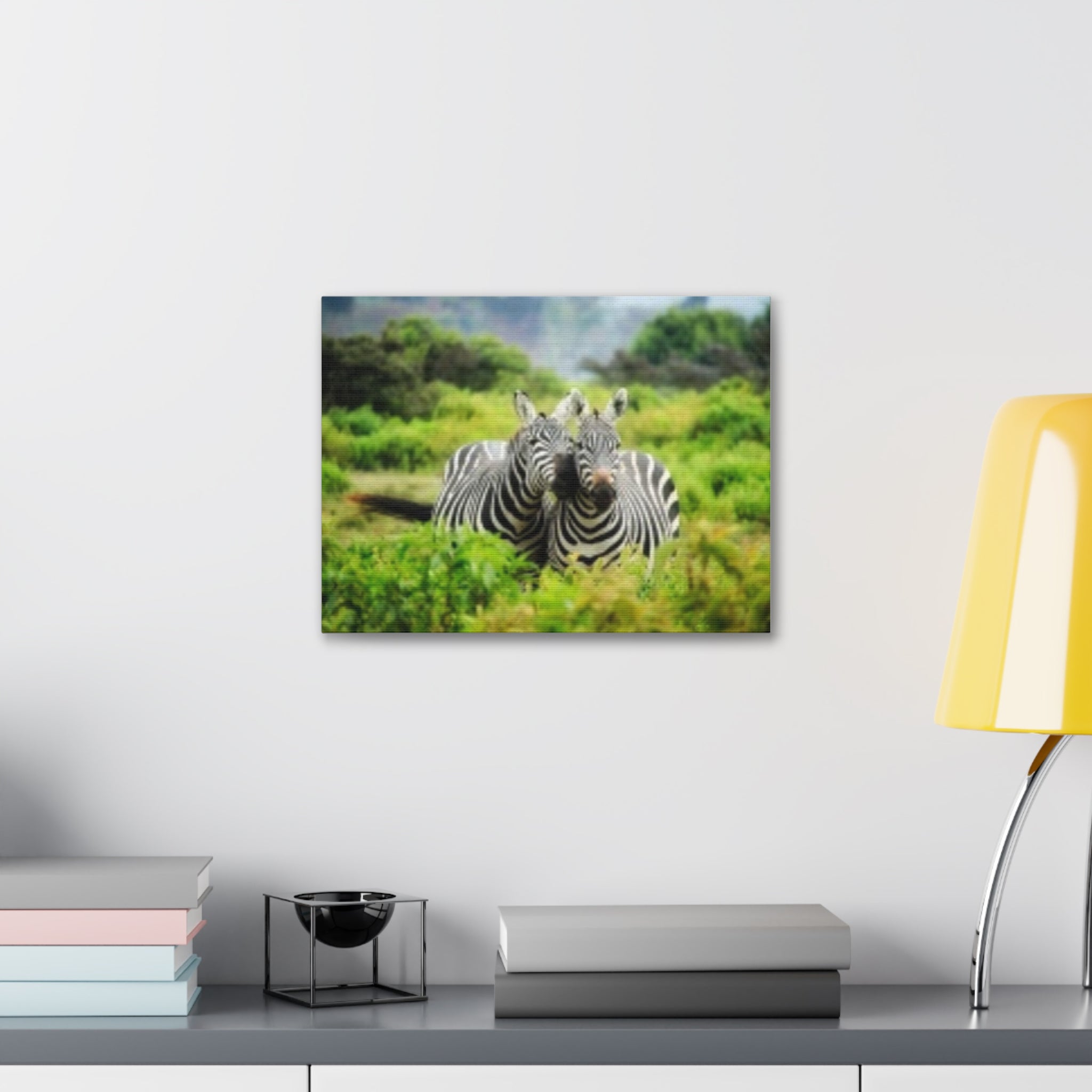 Zebra Pair Canvas Print - Stretched 1.5" Wildlife Wall Art