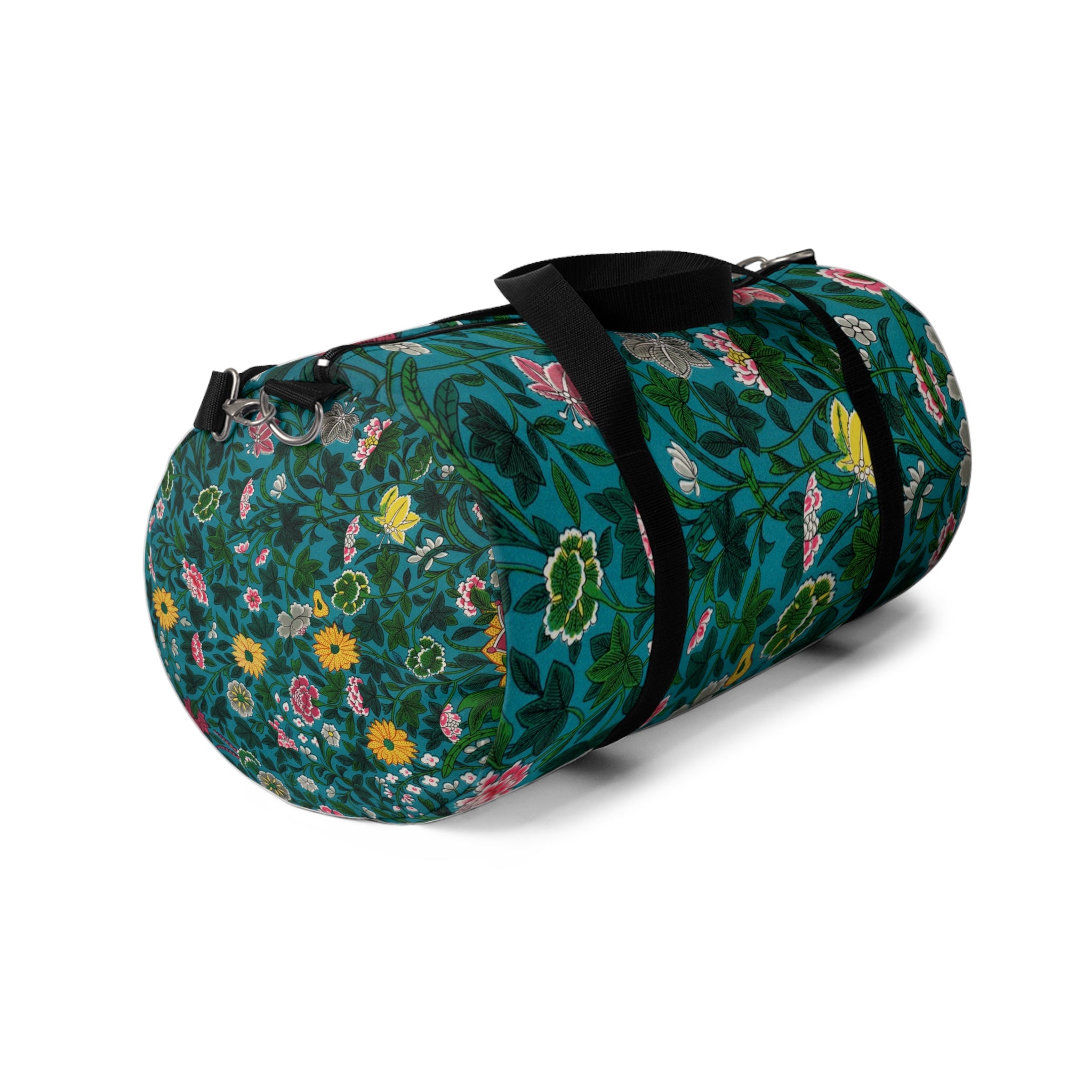 Floral Garden Duffel Bag – Teal Vintage Flower Travel Gym Bag