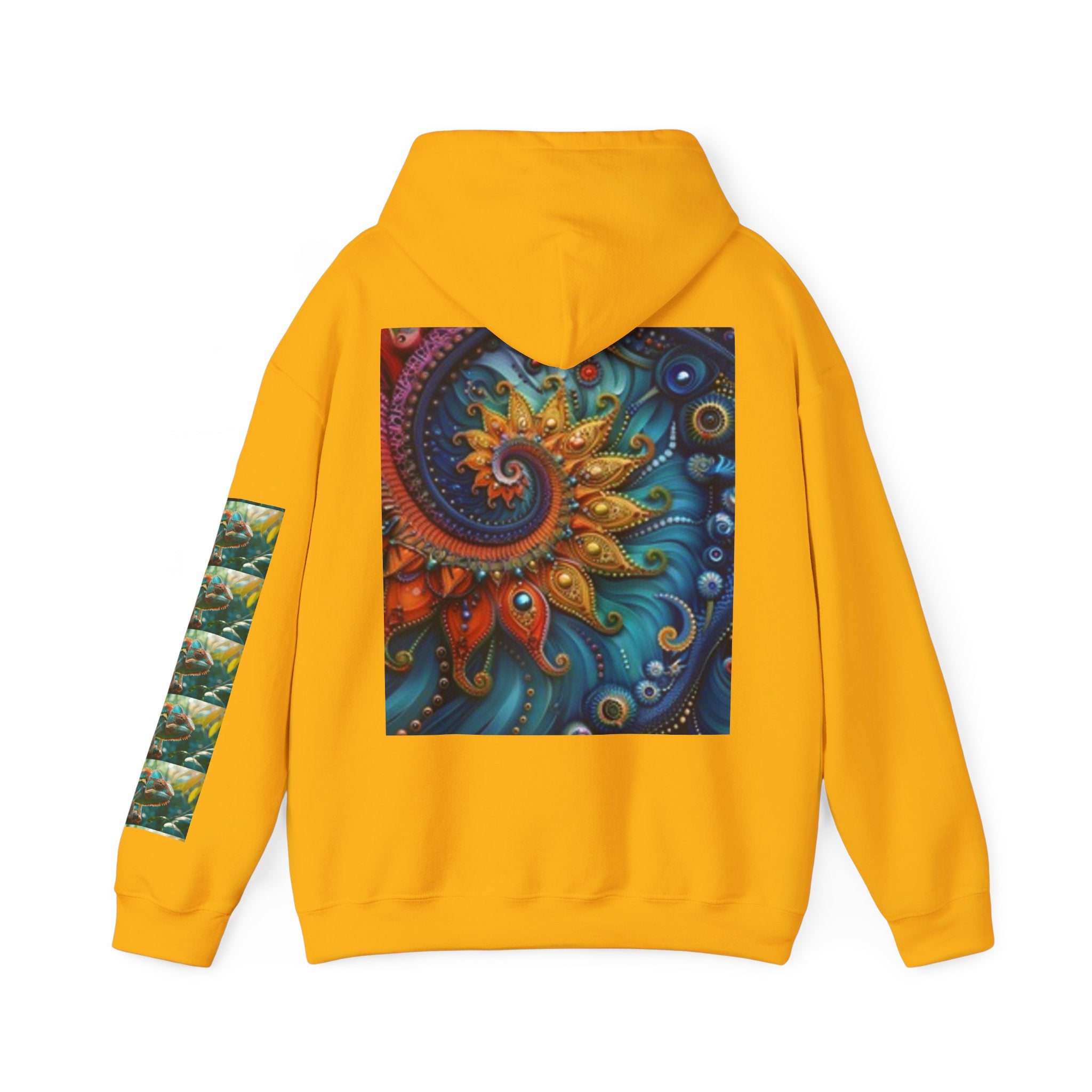 Psychedelic Mushroom Creatures Hoodie — Colorful Fractal Art Pullover