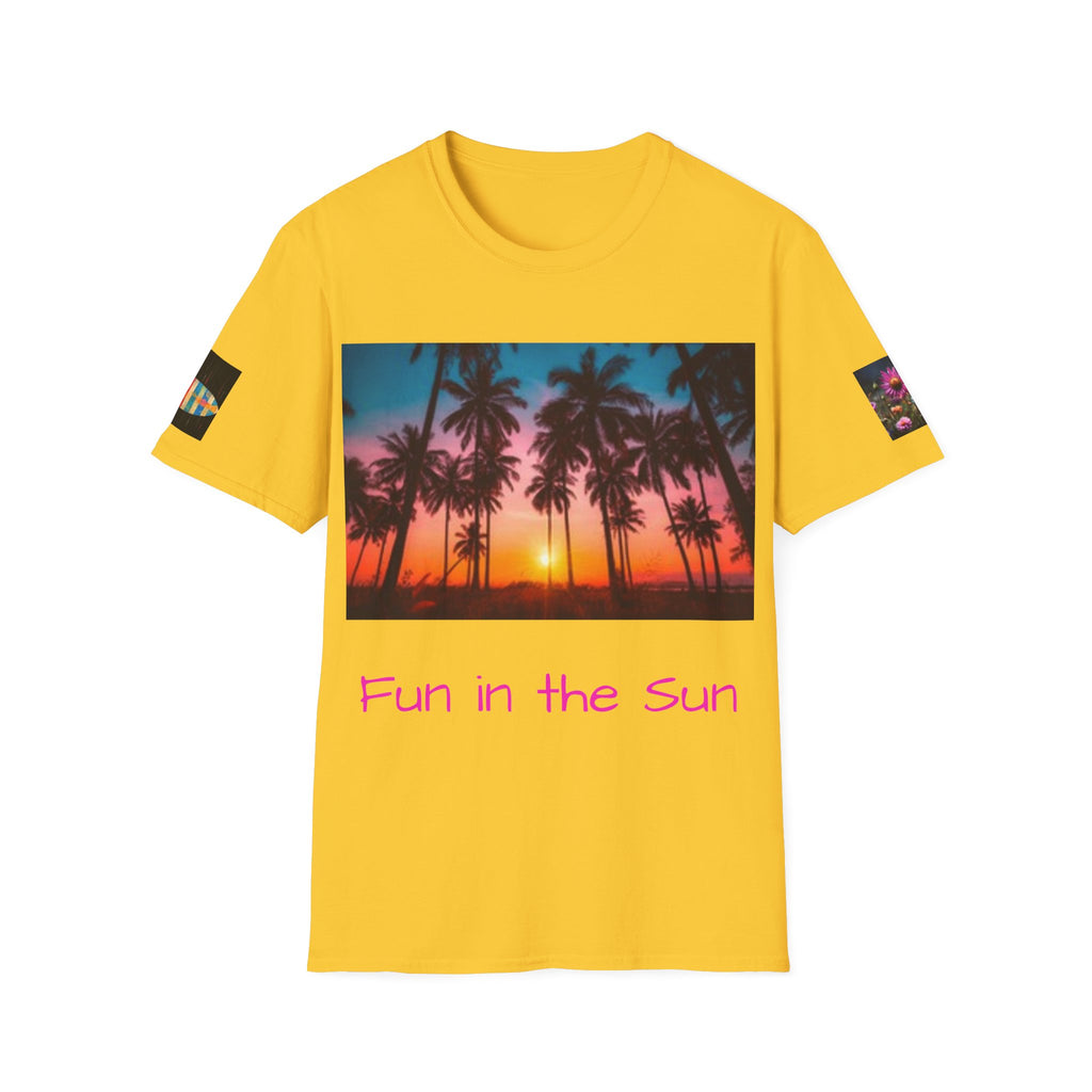 Sunset Palm Beach T-Shirt — Tropical Sunset Graphic Tee