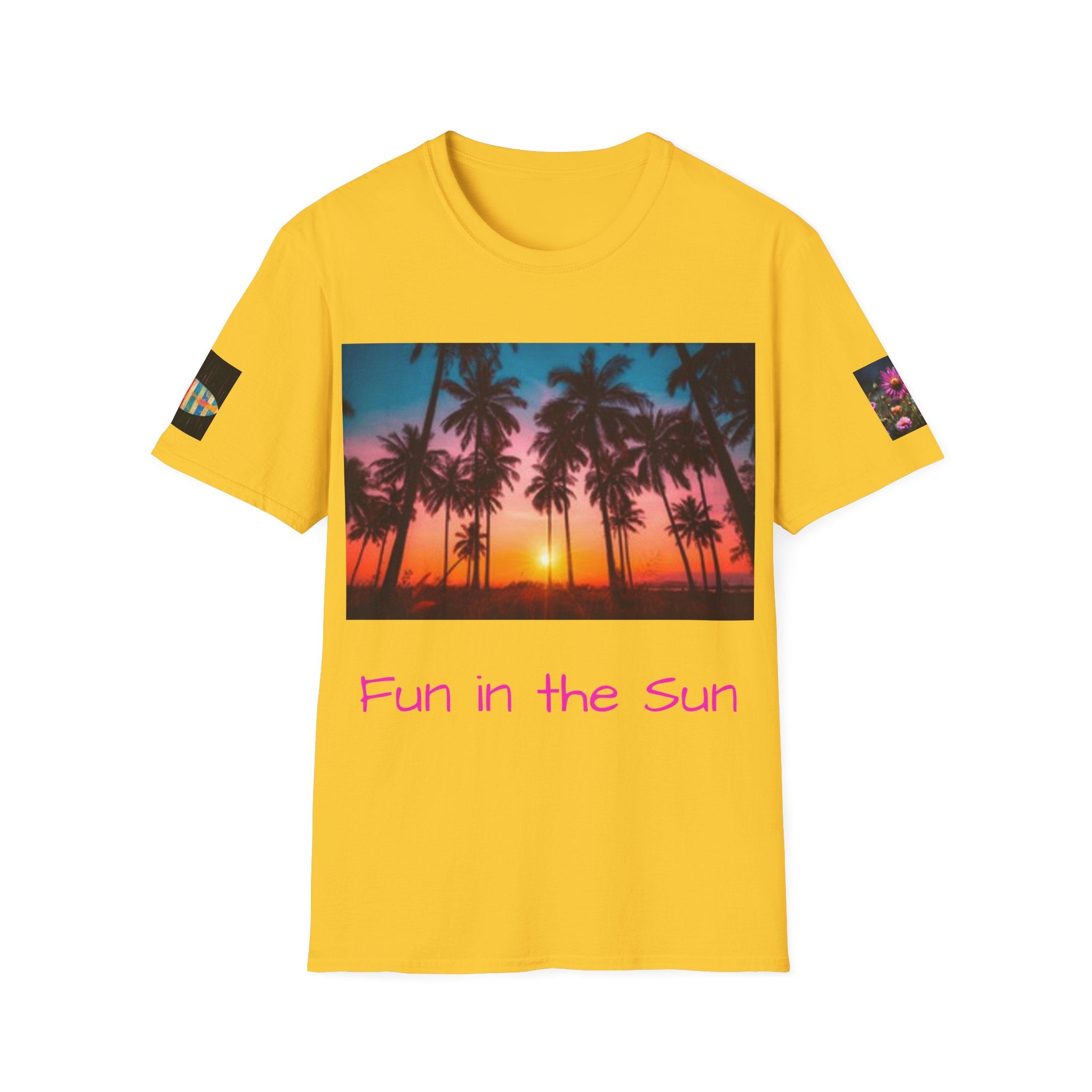Sunset Palm Beach T-Shirt — Tropical Sunset Graphic Tee