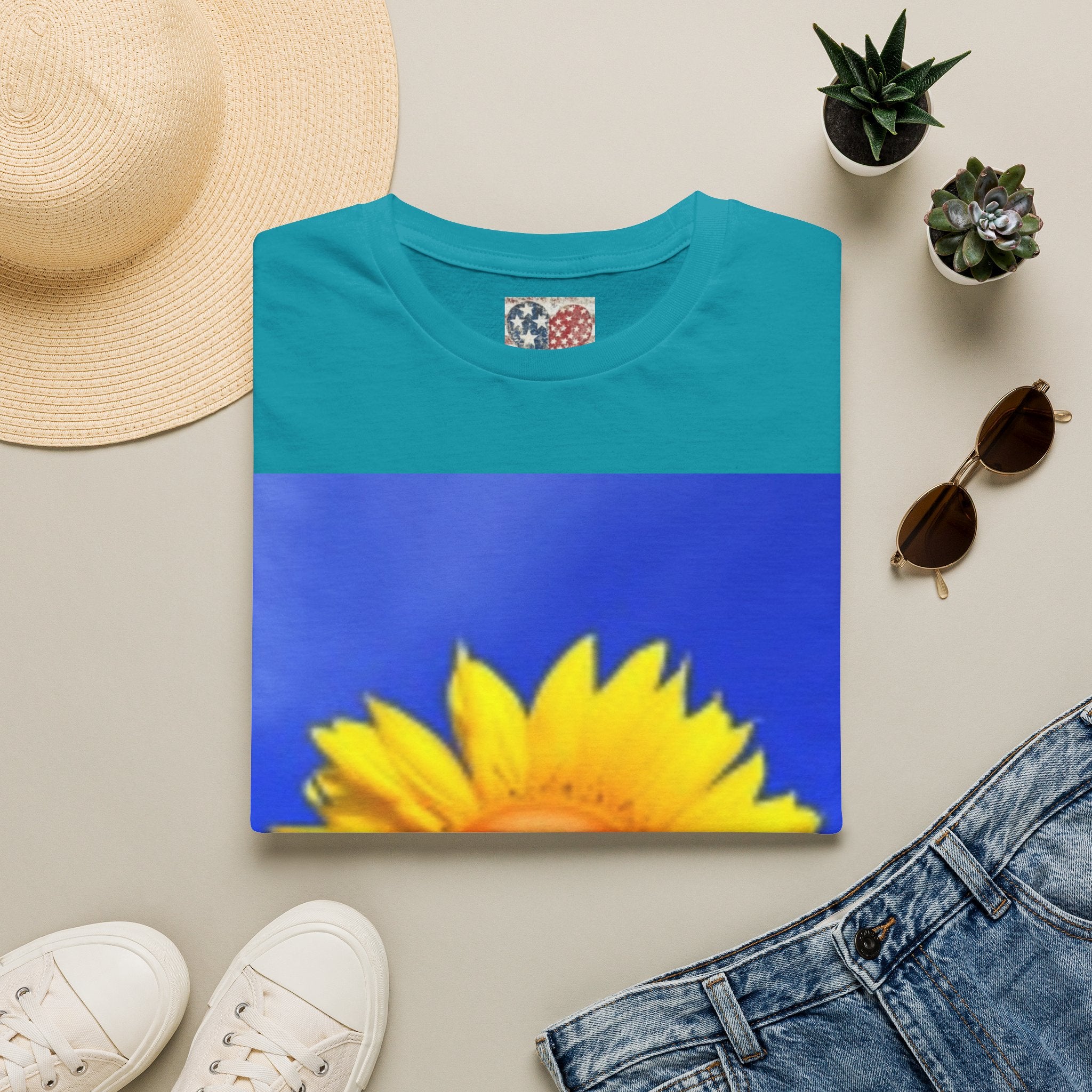 T-shirt Sourire Tournesol — T-shirt graphique floral lumineux et joyeux