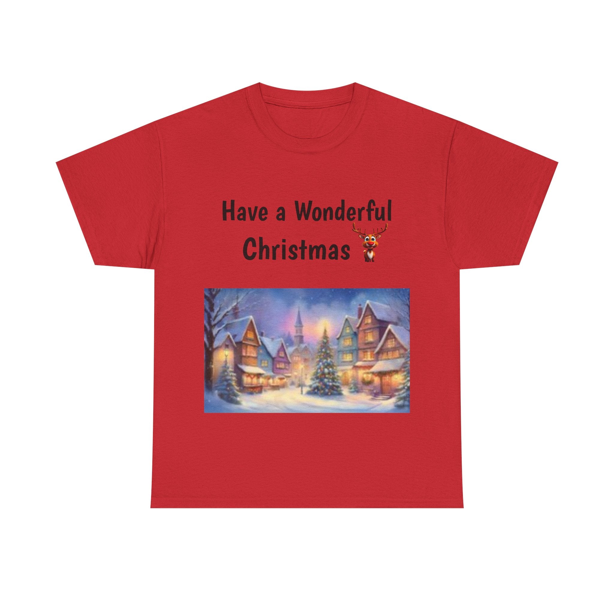 Christmas Village Tee — Cozy Winter Holiday T-Shirt with Festive Snowy Village Scene