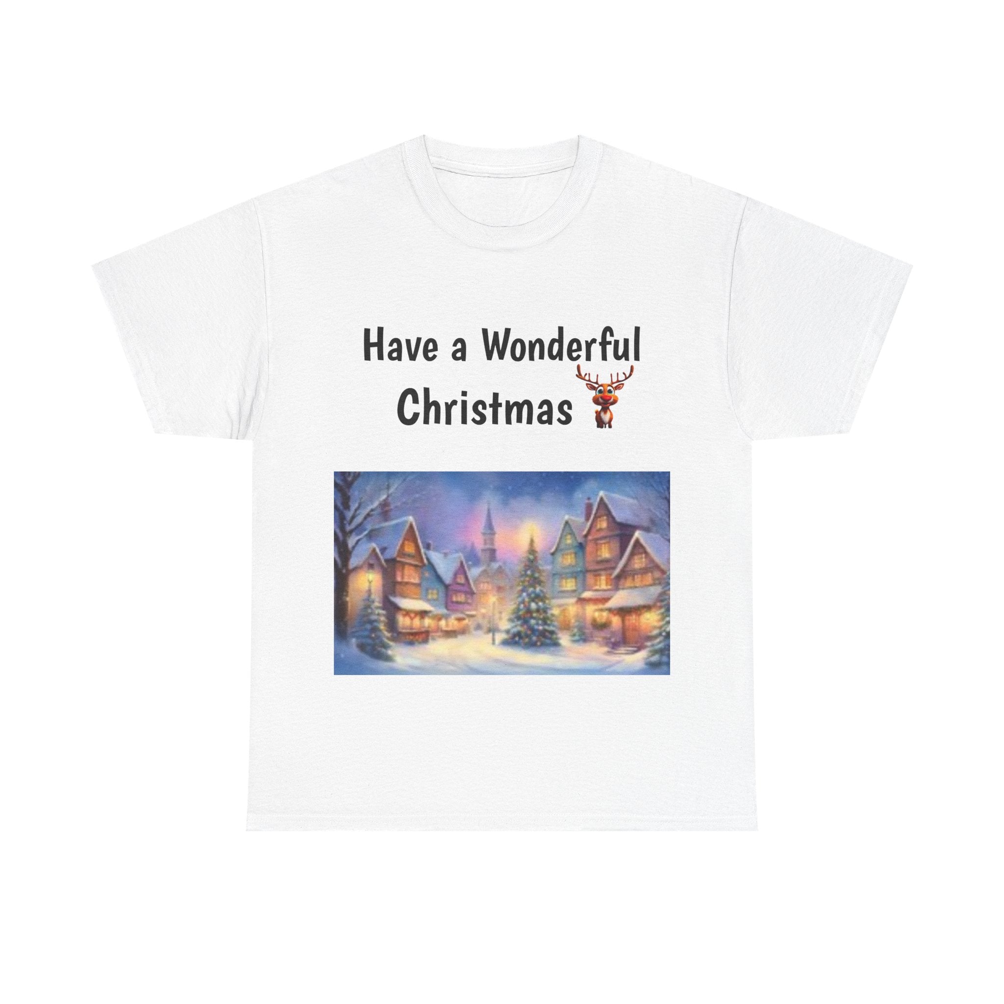Christmas Village Tee — Cozy Winter Holiday T-Shirt with Festive Snowy Village Scene
