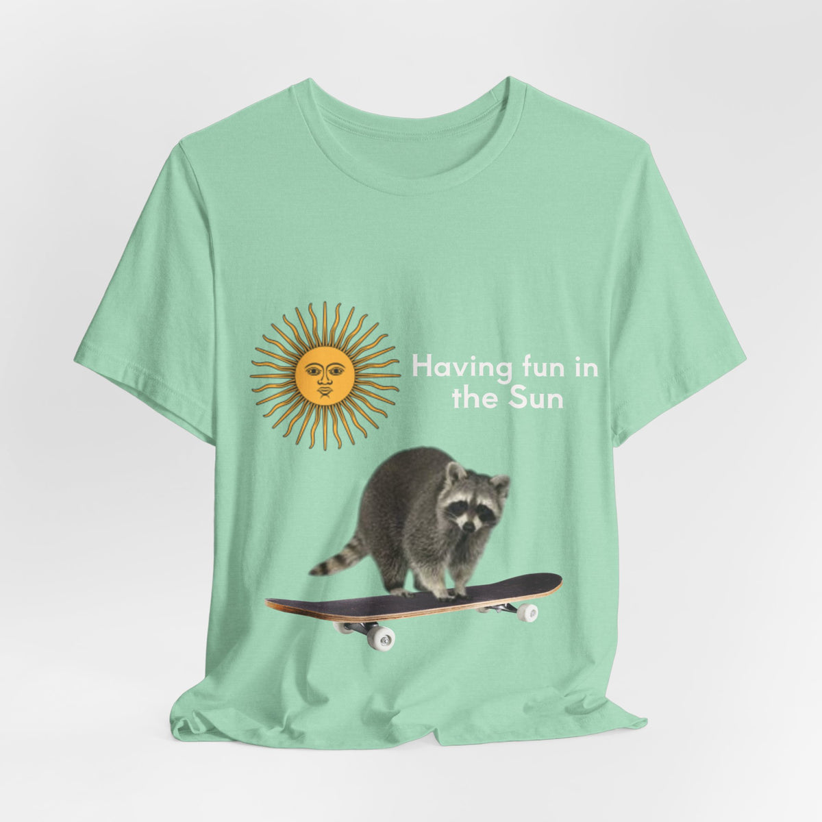 Raccoon Riding Skateboard T-Shirt — Cute Skate & Wildlife Graphic Tee