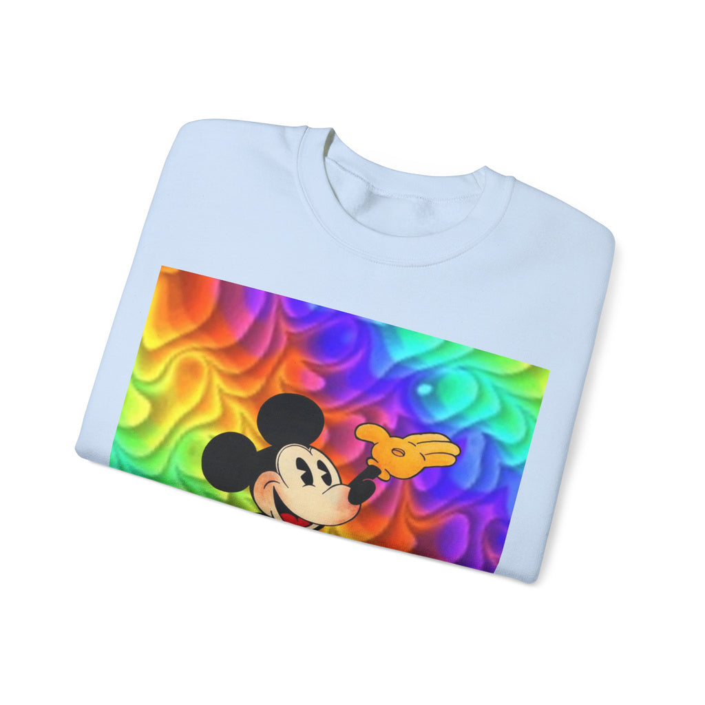 Mickey Mouse Rainbow Colors Unisex Heavy Blend Crewneck Sweatshirt