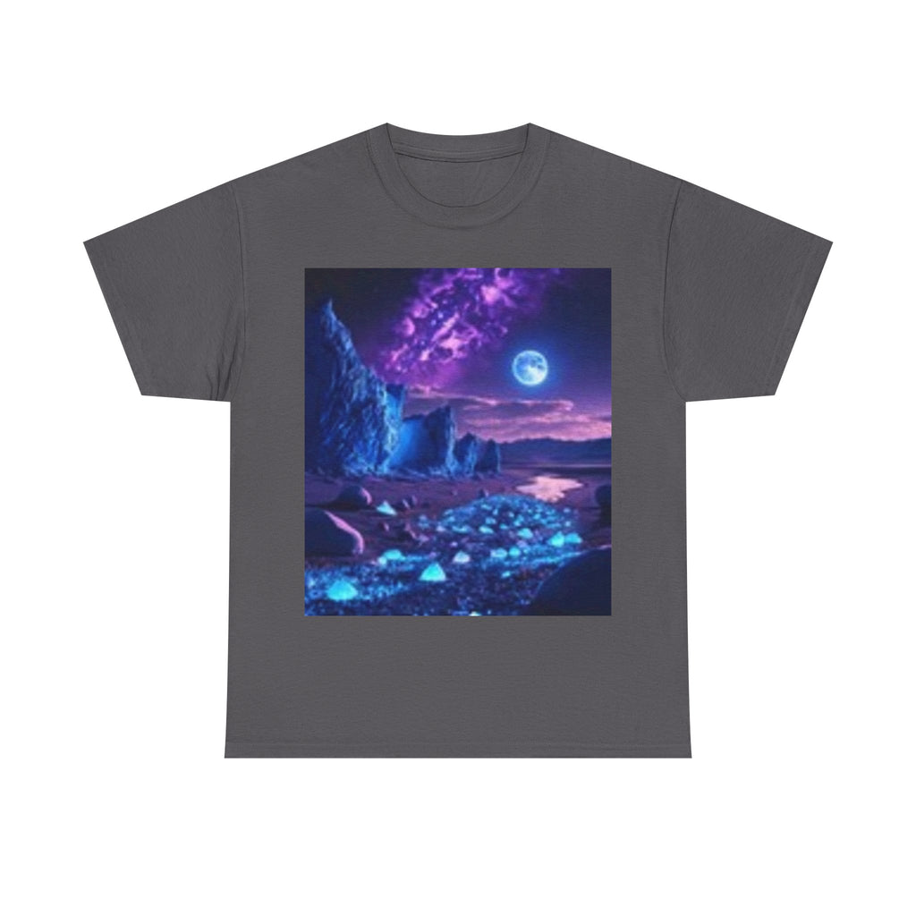Retro Futuristic Moonscape T-Shirt — Neon Vaporwave Landscape Tee