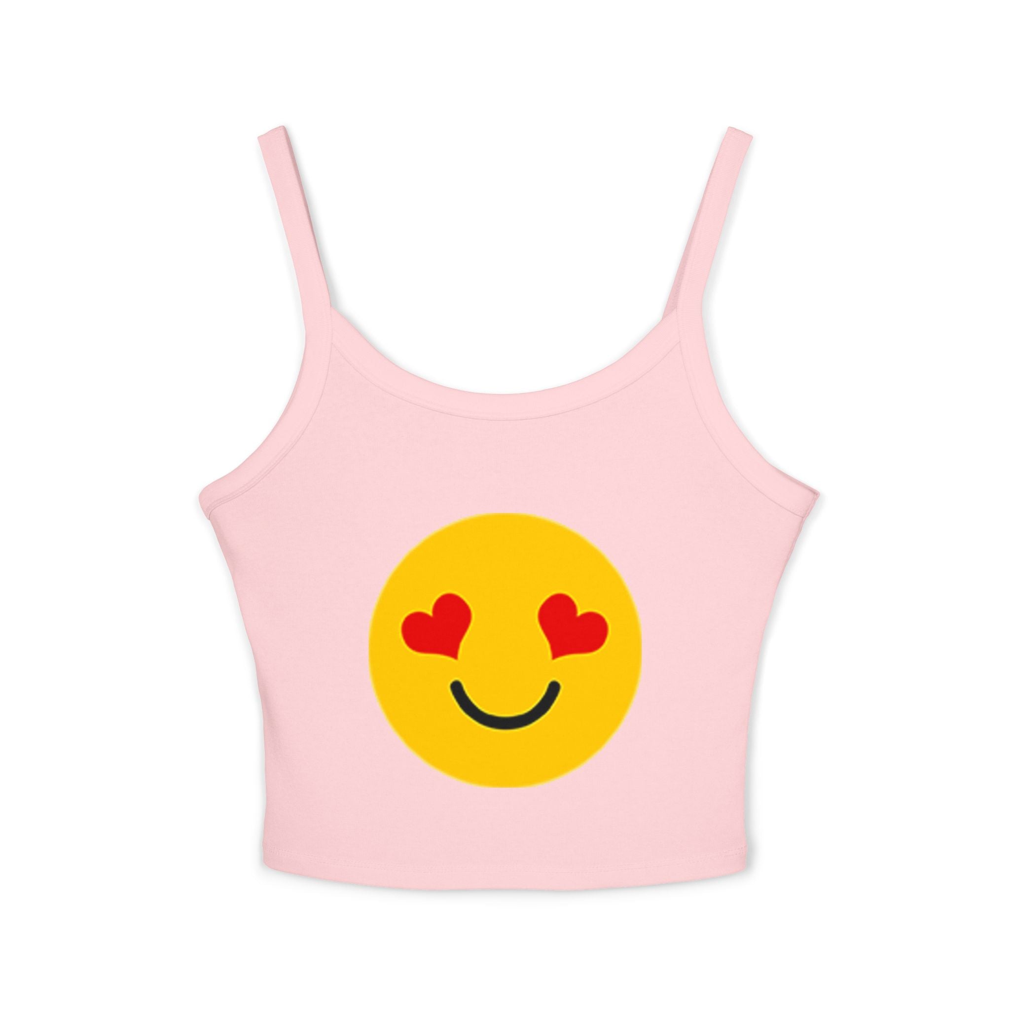 Heart Eyes Emoji Heart Crop Tank Top – Cute Valentine's Love Graphic