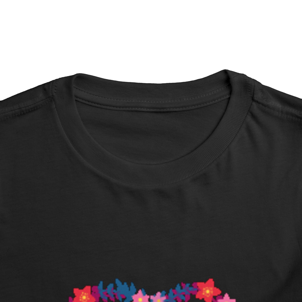 Toddler Tee — Floral Heart Graphic Kids' Short Sleeve Shirt