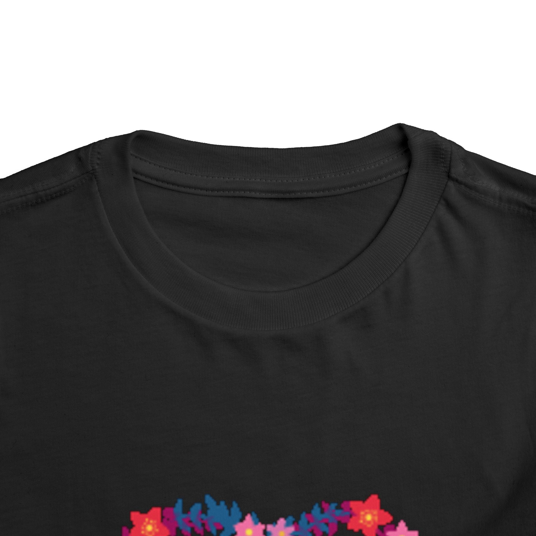 Toddler Tee — Floral Heart Graphic Kids' Short Sleeve Shirt