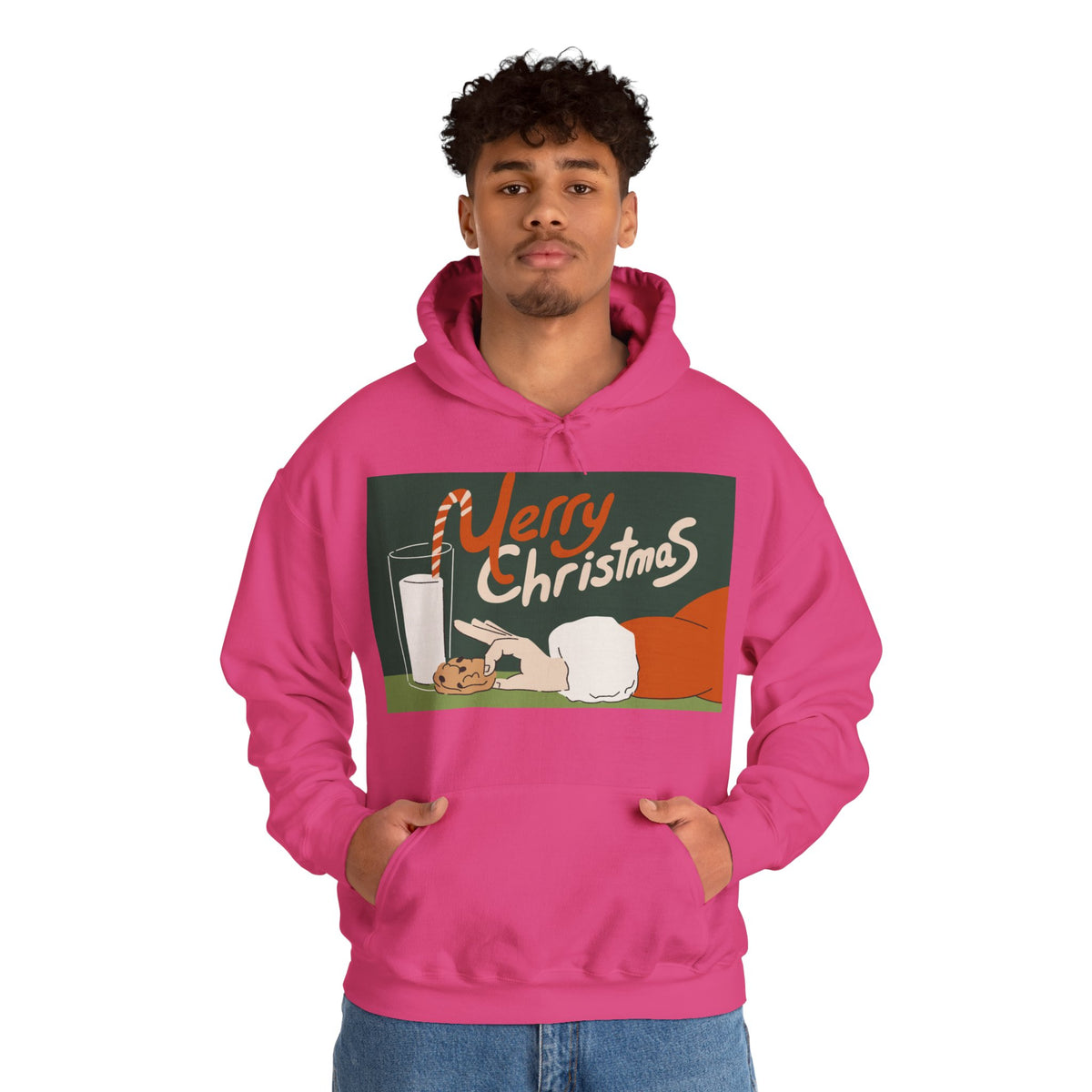 Merry Christmas Cookie & Milk Hoodie — Retro Holiday Sweatshirt