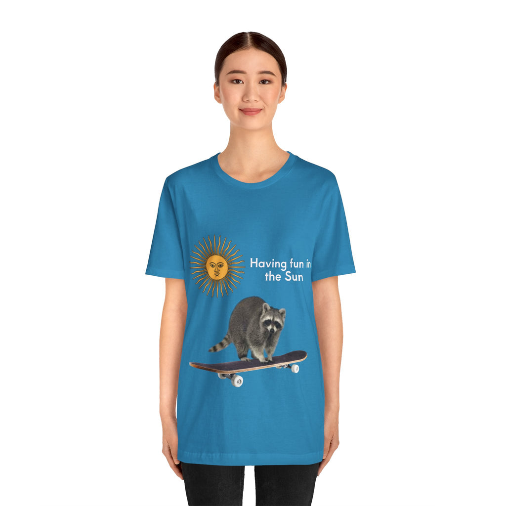 Raccoon Riding Skateboard T-Shirt — Cute Skate & Wildlife Graphic Tee