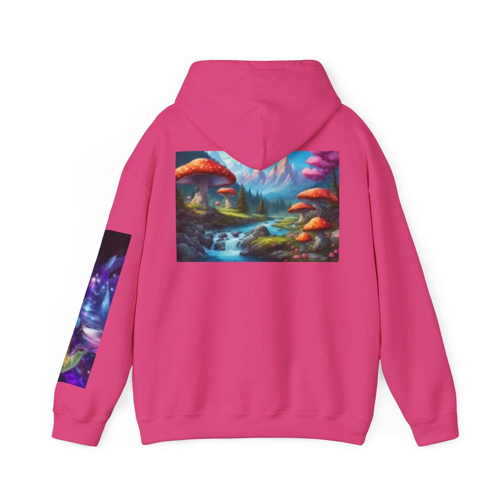 Fantasy Mushroom Landscape Hoodie — Psychedelic Forest Art Pullover