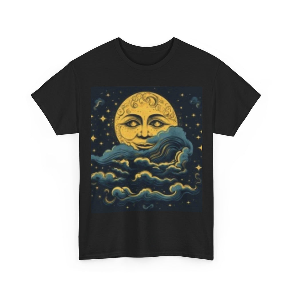 Vintage Moon & Clouds Graphic Tee — Retro Celestial T-Shirt