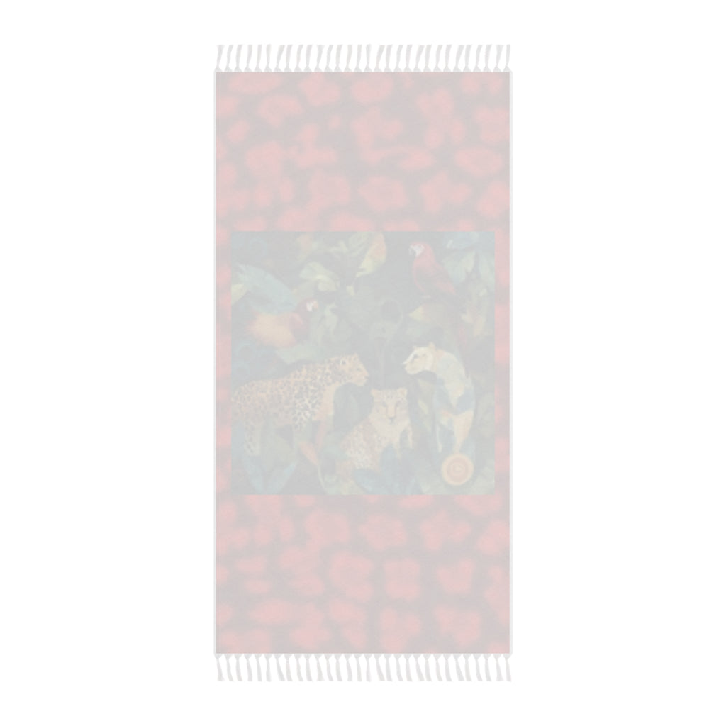 Boho Beach Towel — Tropical Jaguar & Parrot Print Beach Cloth