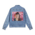 Denim Jacket —Mary Jordan & Pink Rose Back Patch Men’s Denim Jacket