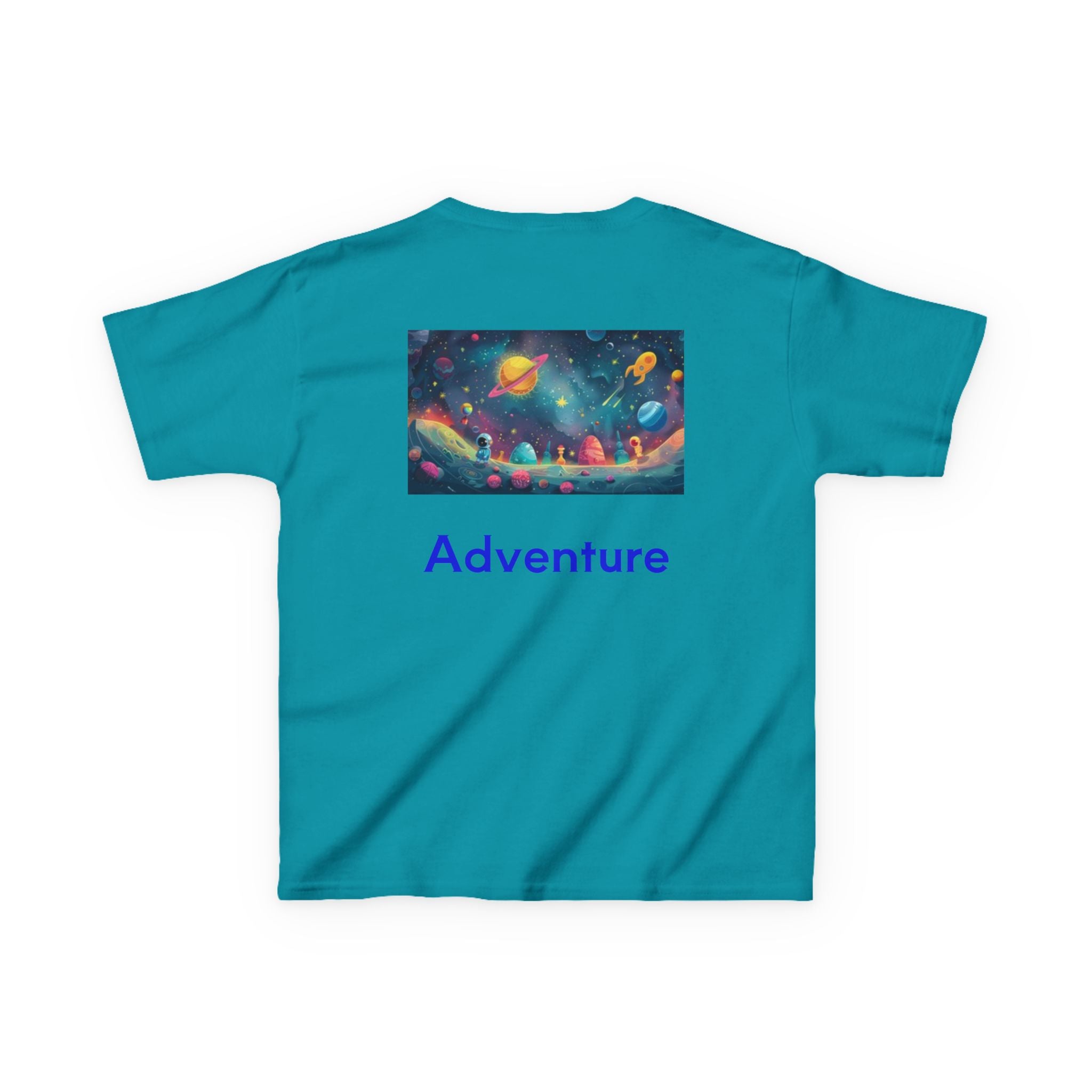 Kids Rocket Space Tee — Colorful Planets & Rocketship Shirt for Young Astronauts