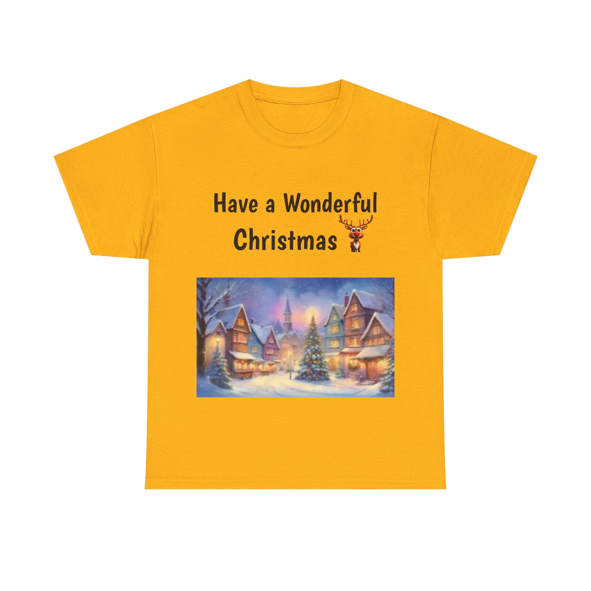 Christmas Village Tee — Cozy Winter Holiday T-Shirt with Festive Snowy Village Scene