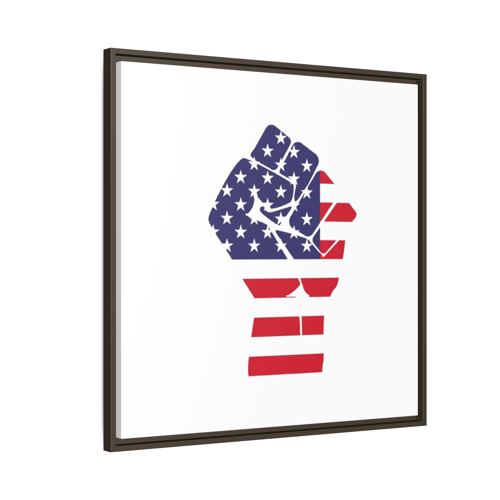 Framed Canvas Print – American Flag Fist Wall Art