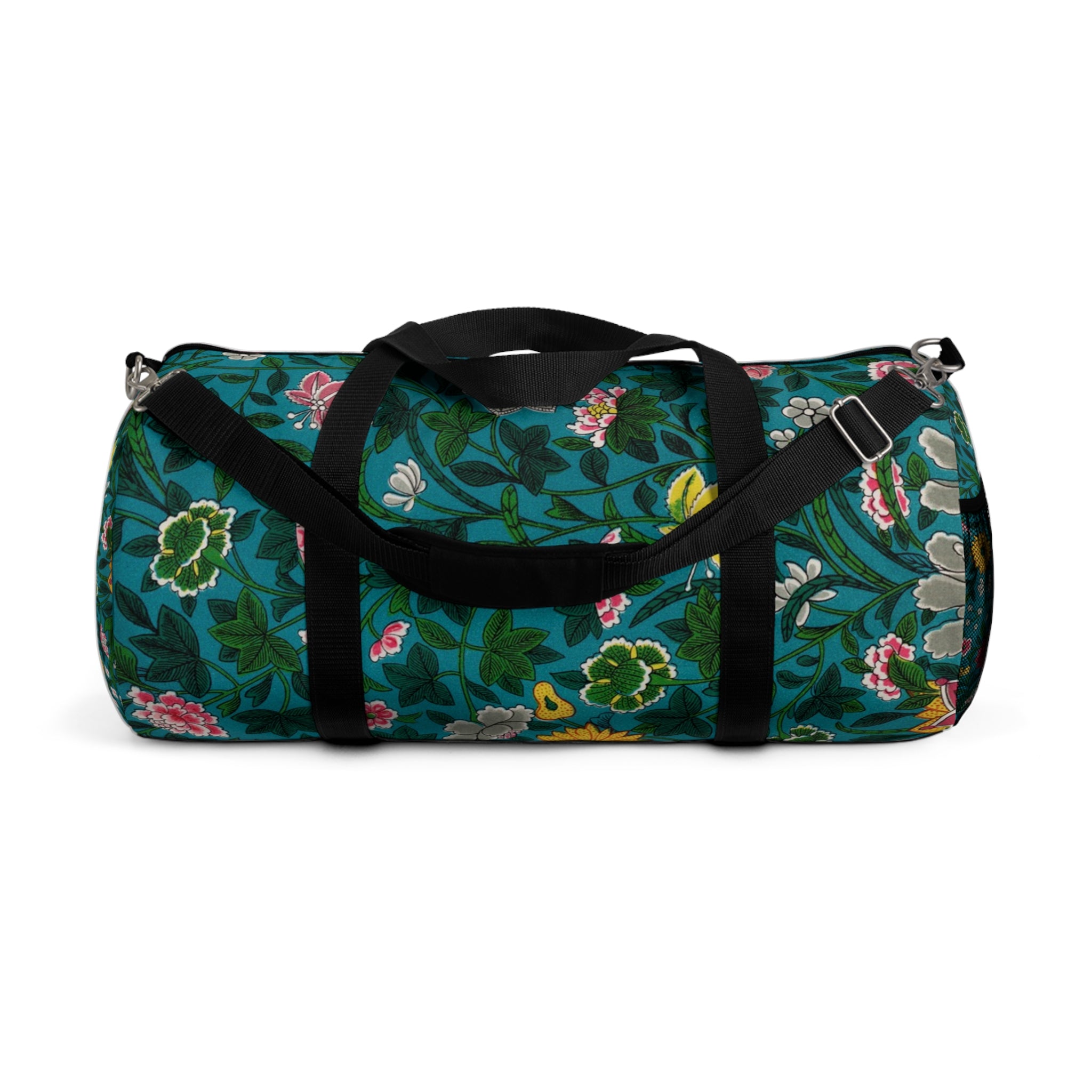 Floral Garden Duffel Bag – Teal Vintage Flower Travel Gym Bag