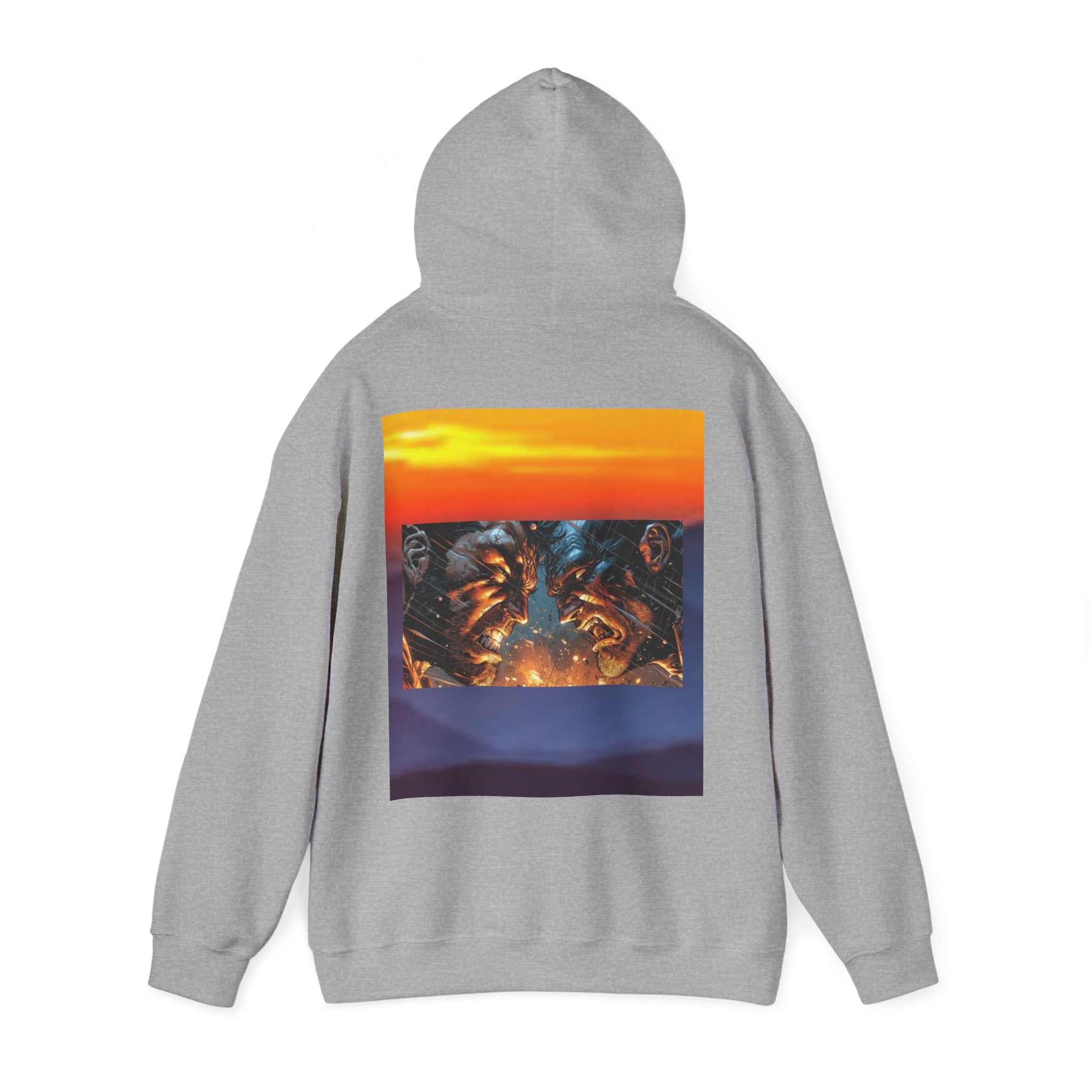 Marijuana Leaf Hoodie with Two Men Angry — Casual Streetwear Pullover
