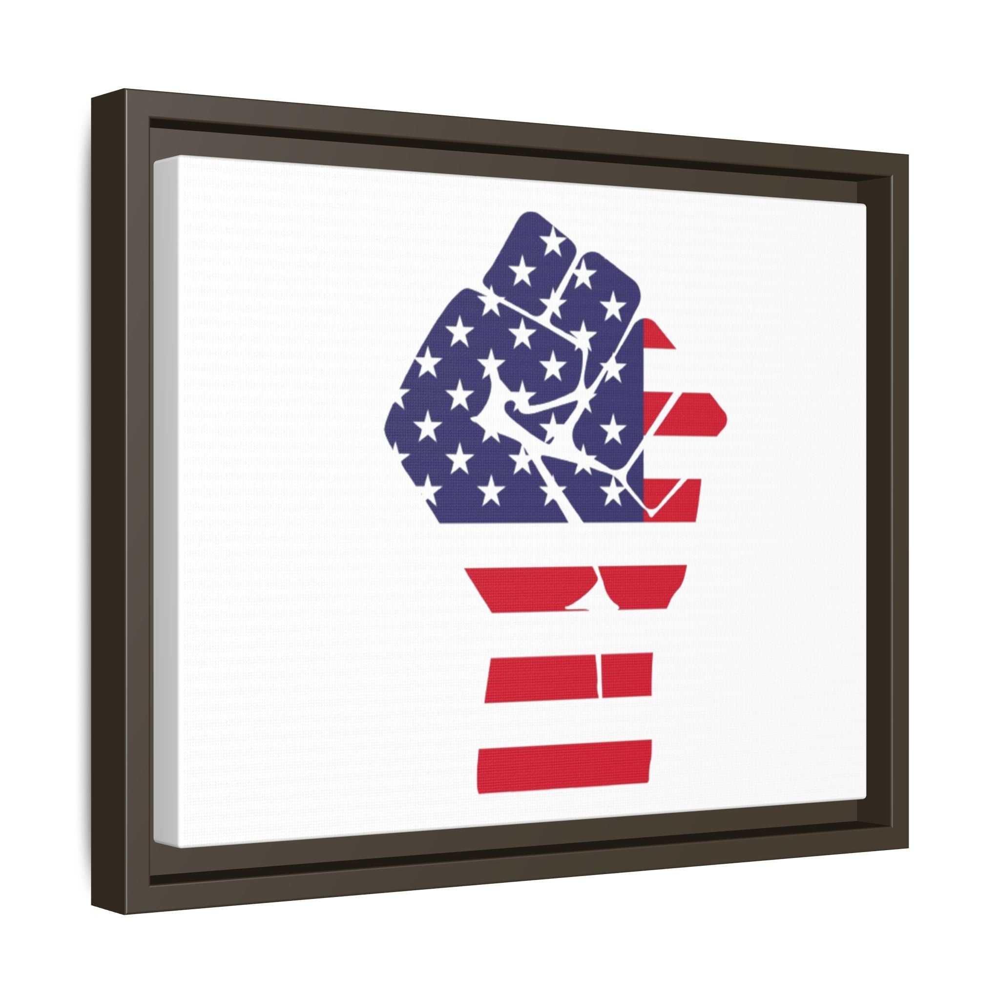 Framed Canvas Print – American Flag Fist Wall Art