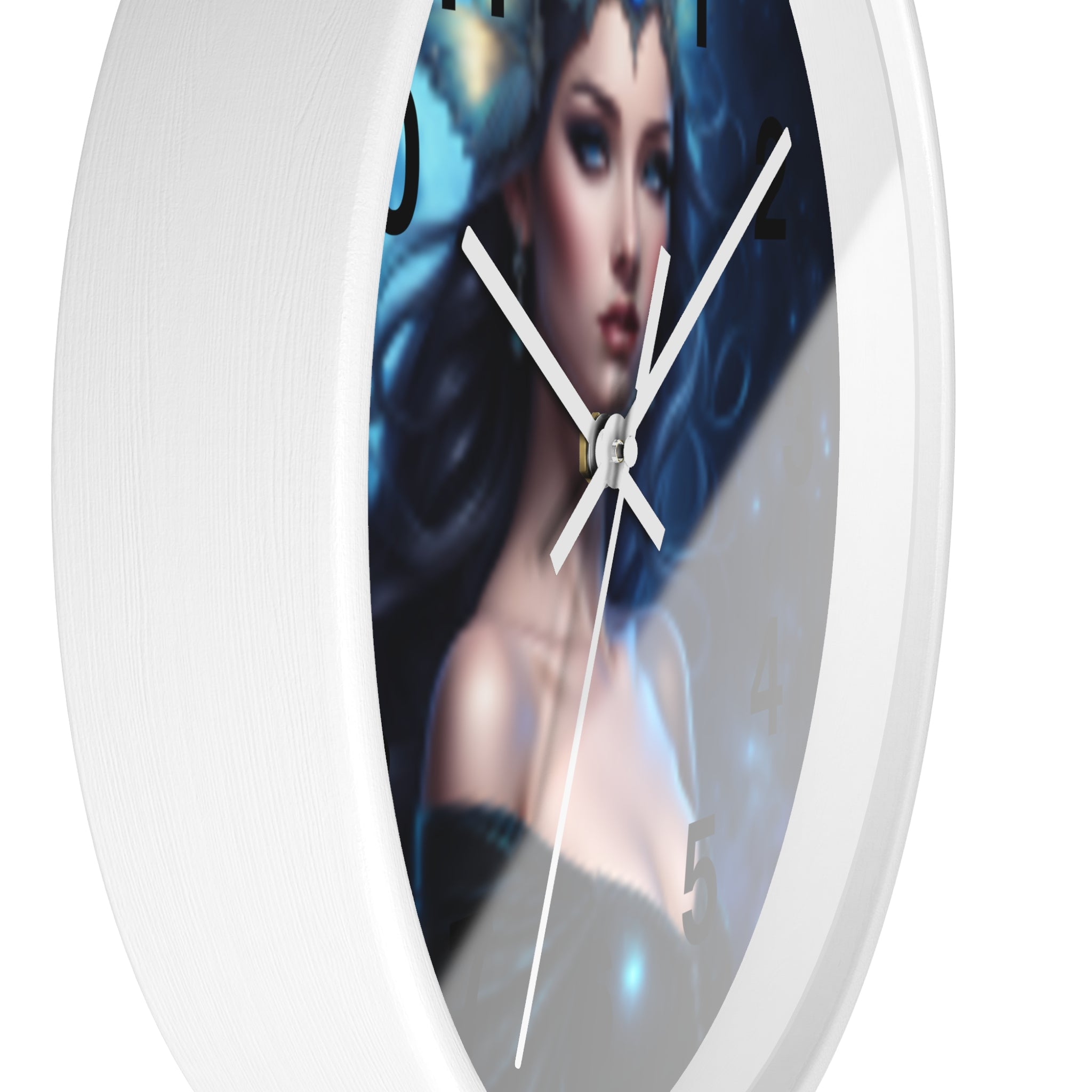 Moonlit Sorceress Wall Clock — Fantasy Goddess Decor
