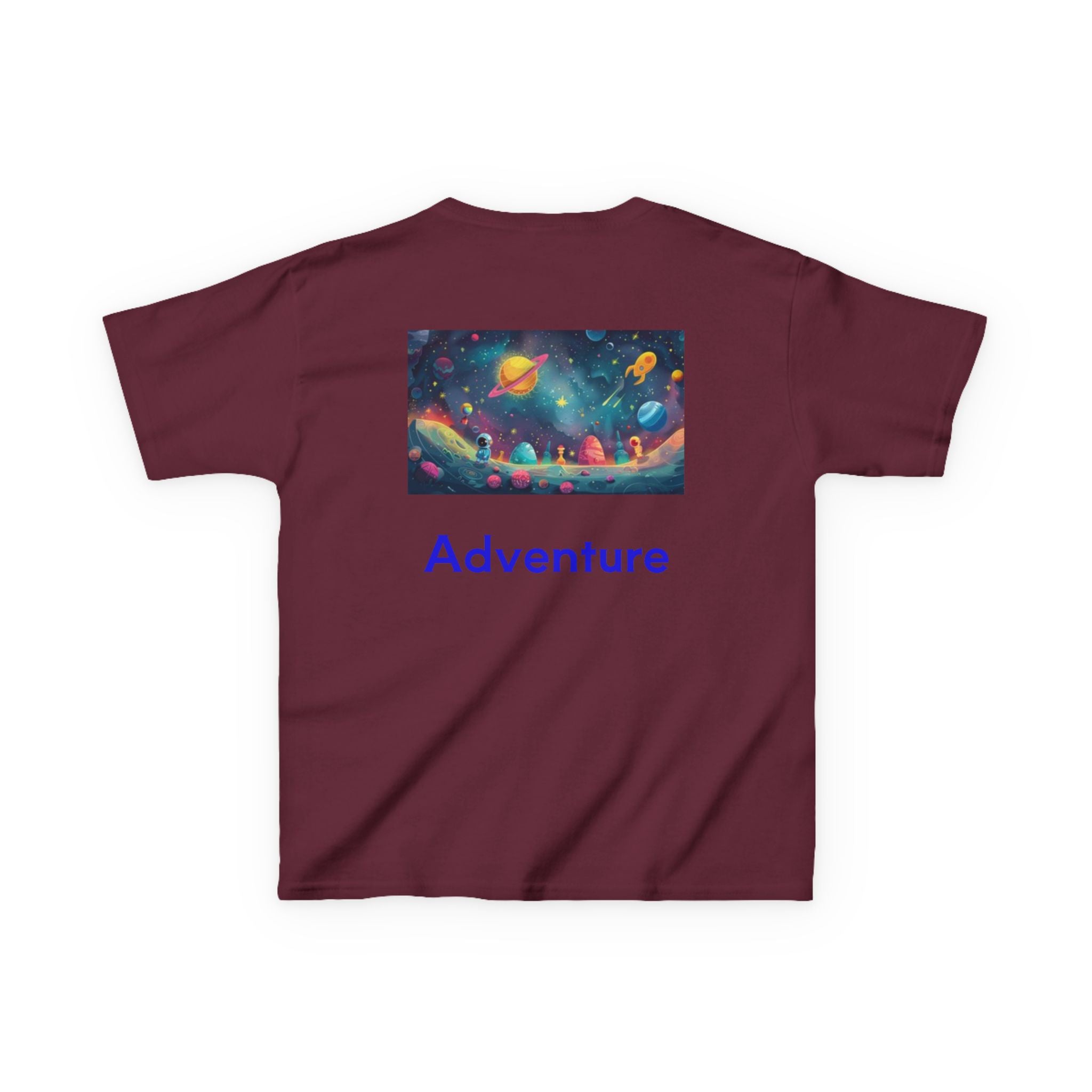Kids Rocket Space Tee — Colorful Planets & Rocketship Shirt for Young Astronauts