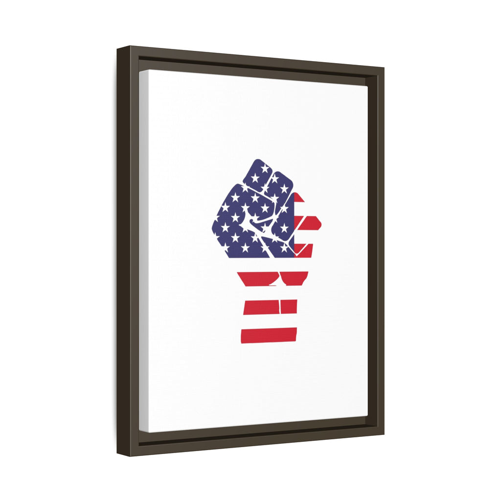 Framed Canvas Print – American Flag Fist Wall Art