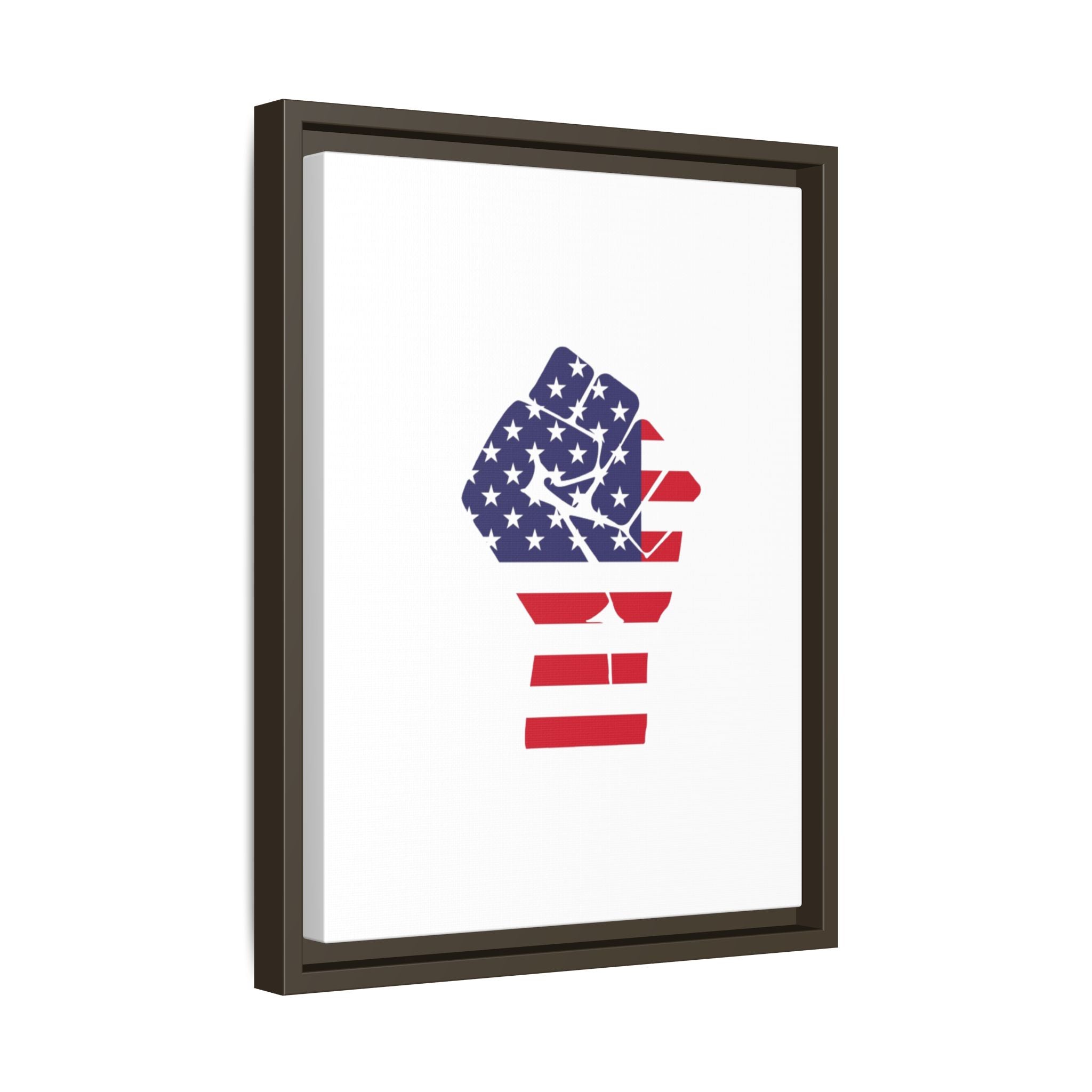 Framed Canvas Print – American Flag Fist Wall Art